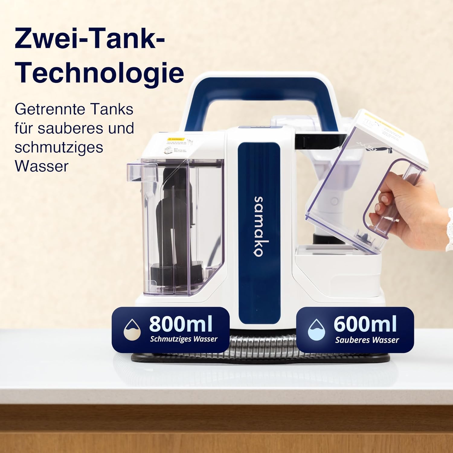 Samako Detergente Portatile per Tappeti e Divani 400W - immagine 5