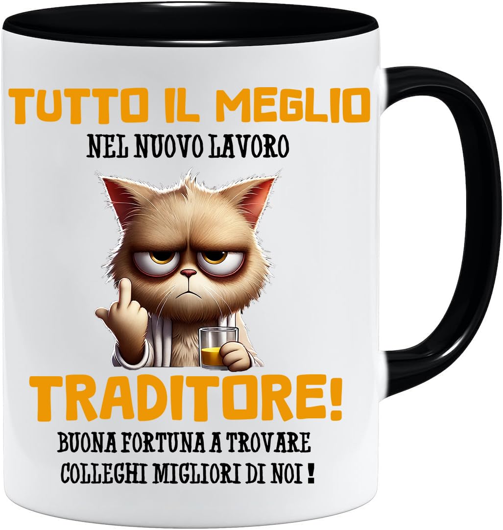 Jungle Mug Tazza d'Addio per Collega, Nero