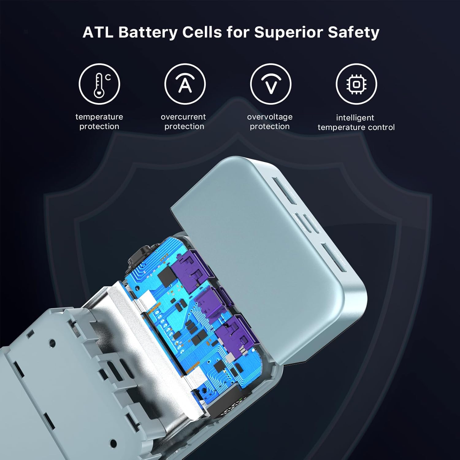 Juovi Power Bank 20000mAh 45W Ricarica Rapida, Blu - immagine 6