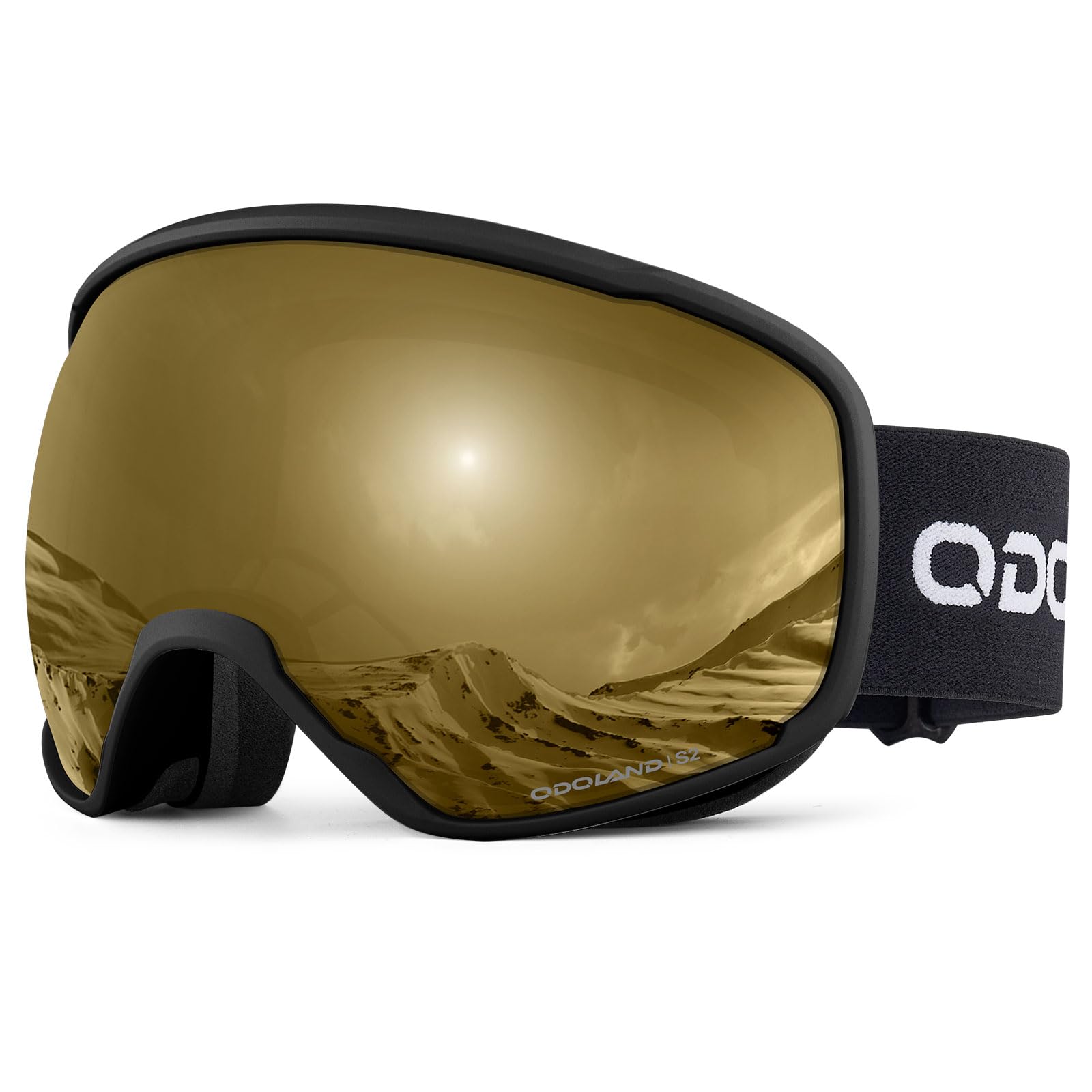 Odoland Maschera da Sci con Telaio per Adulto e Giovani - Grande Lente Sferico, Occhiali da Sci a Doppia Strati con Protezione UV400 e OTG Disign, Maschera da Snowboard con Stile Classico