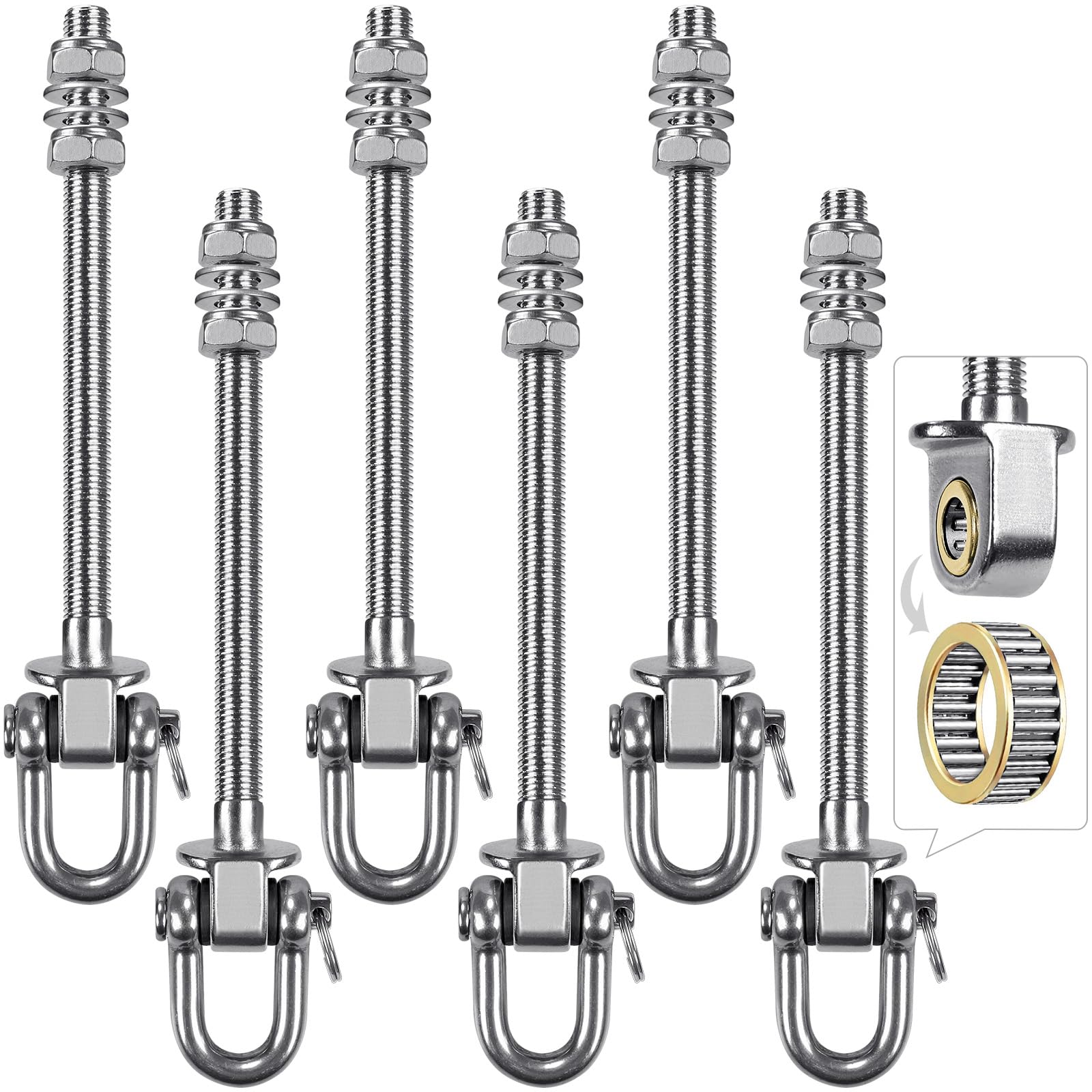 SELEWARE Grucce in Acciaio Inox Resistenti (Set da 6)