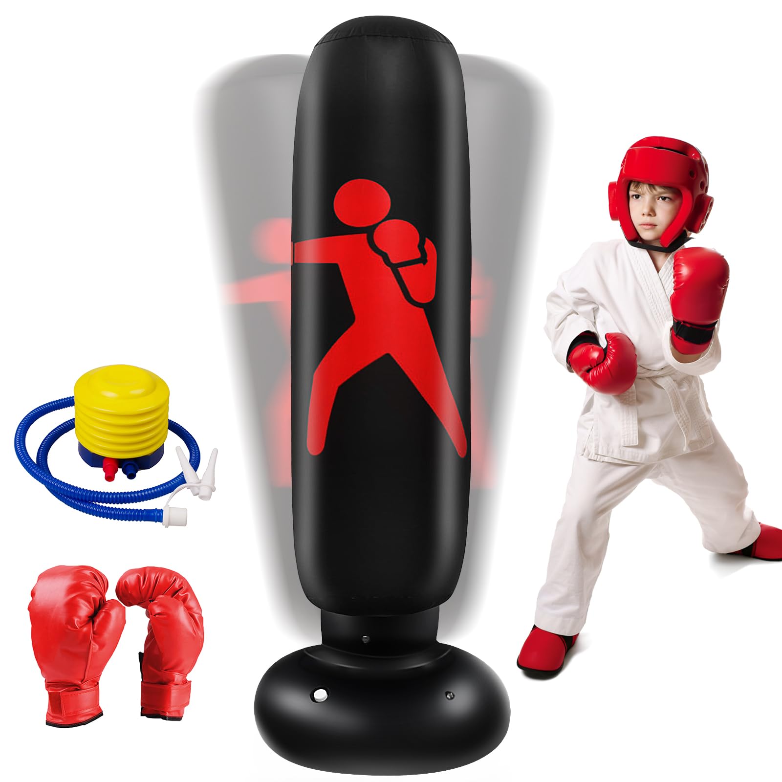 Ninonly Sacco da Boxe Bambini 160cm con Guantoni