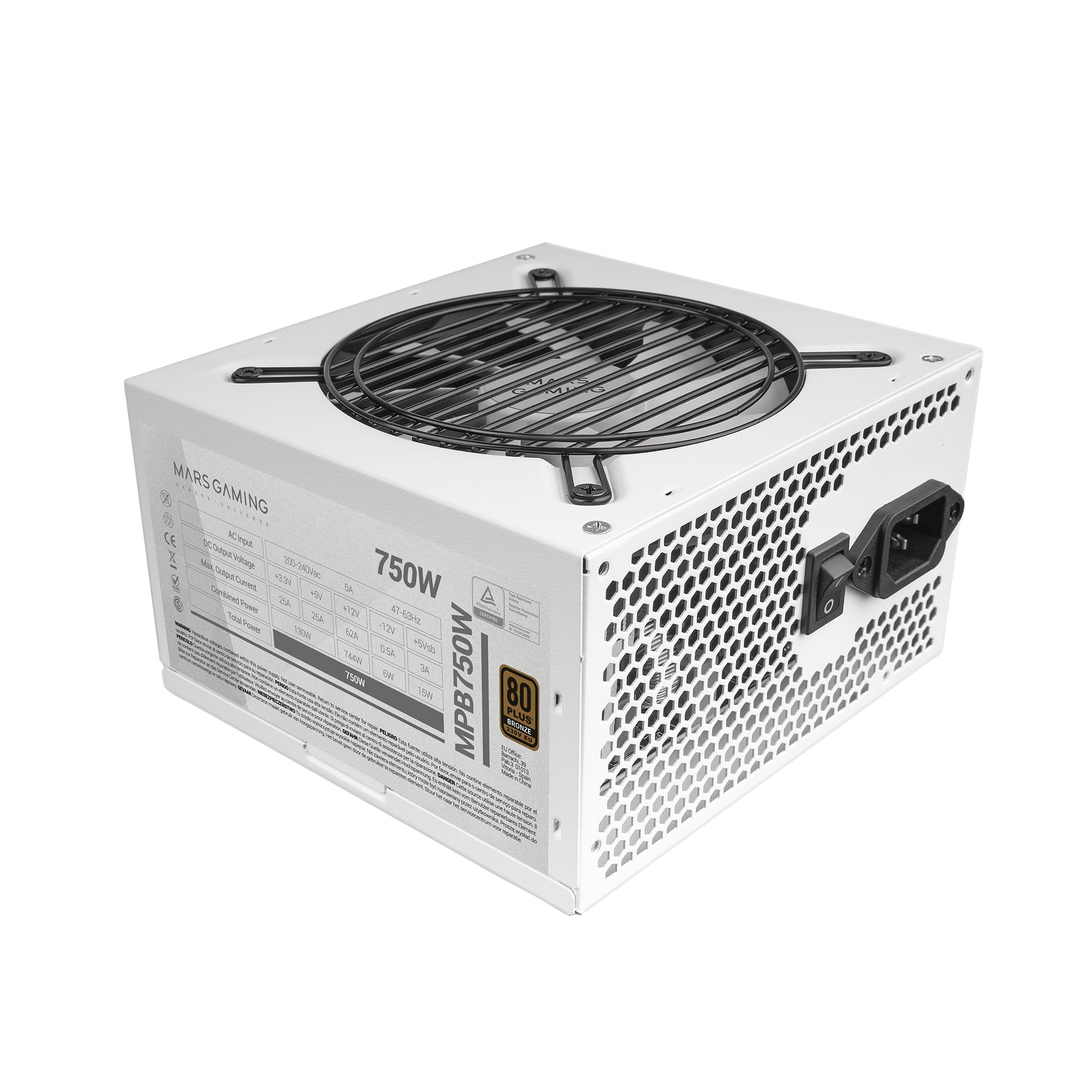 MARSGAMING MPB750 - Alimentatore PC 750W ATX Bianco