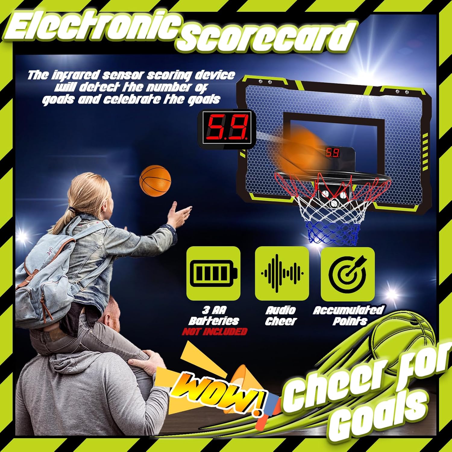 Teuvo Mini Canestro Basket da Camera con Punteggio Automatico - immagine 2