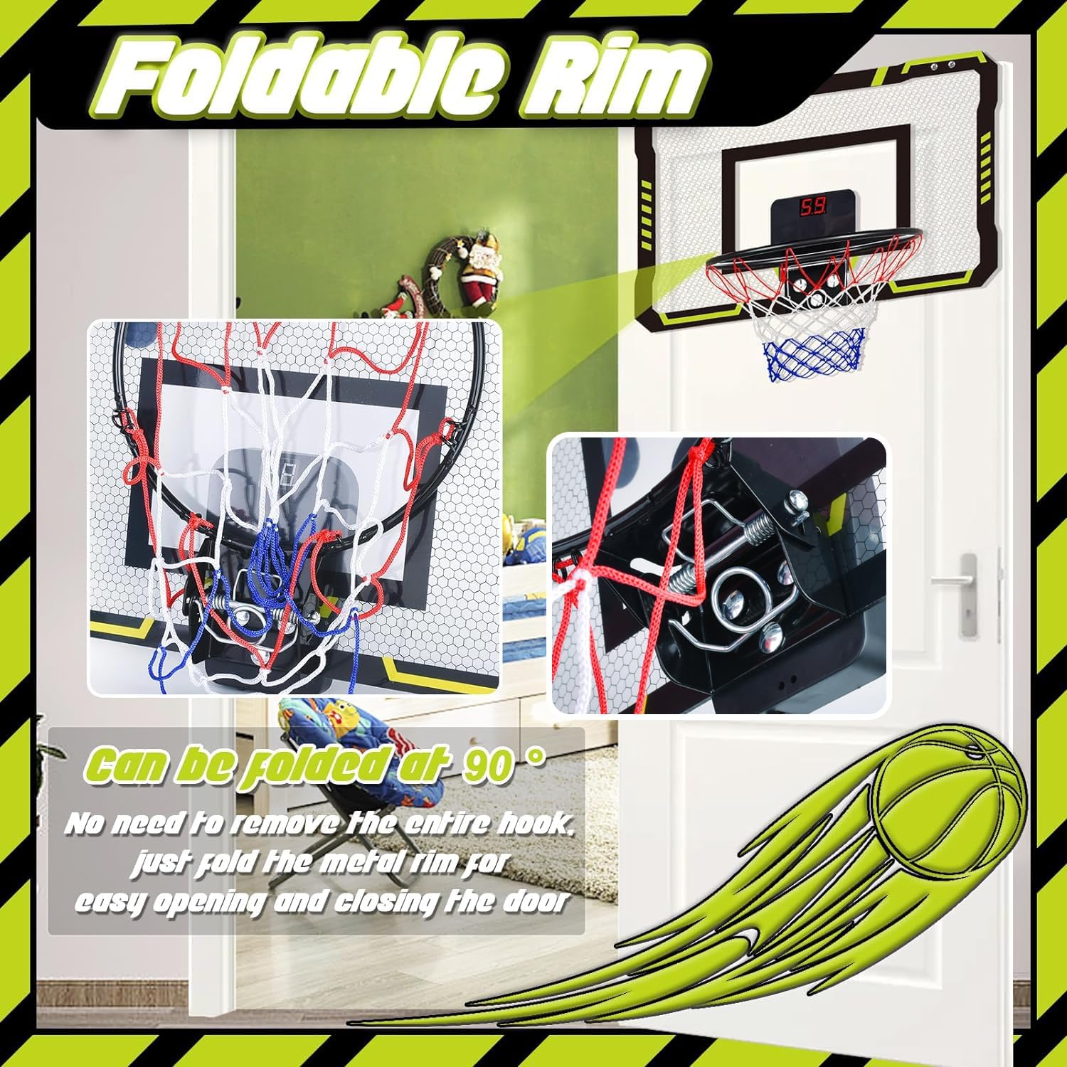 Teuvo Mini Canestro Basket da Camera con Punteggio Automatico - immagine 3