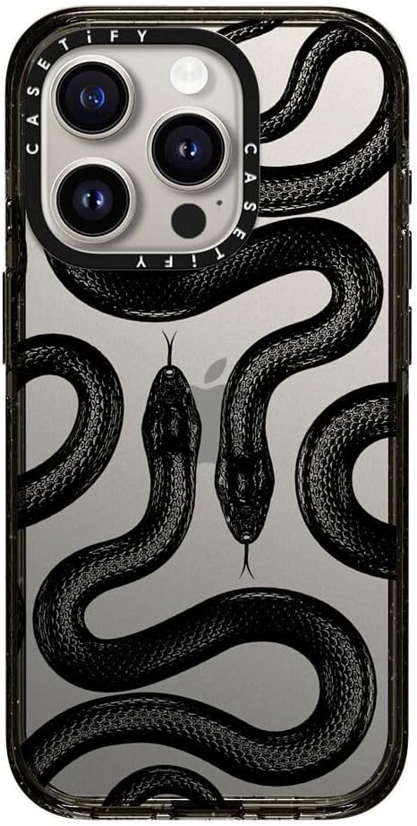 Casetify Impact Case per iPhone 15 Pro - Black Kingsnake - immagine 1