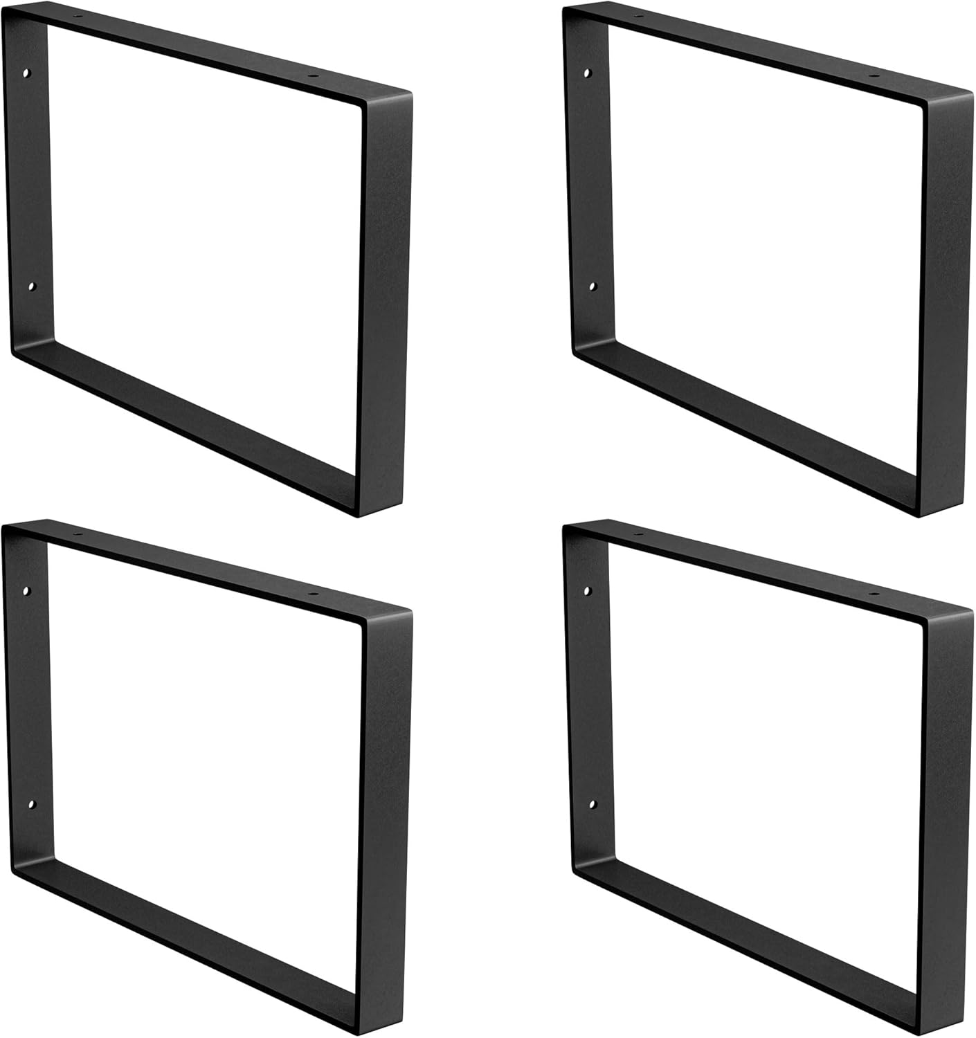 Amig Set 4 Supporti Rettangolari per Scaffali, Nero Opaco - immagine 1