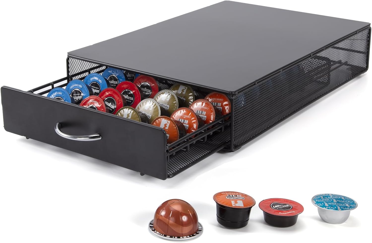 Sysyly Cassetto Porta Cialde Caffè - 40 Capsule, Nero