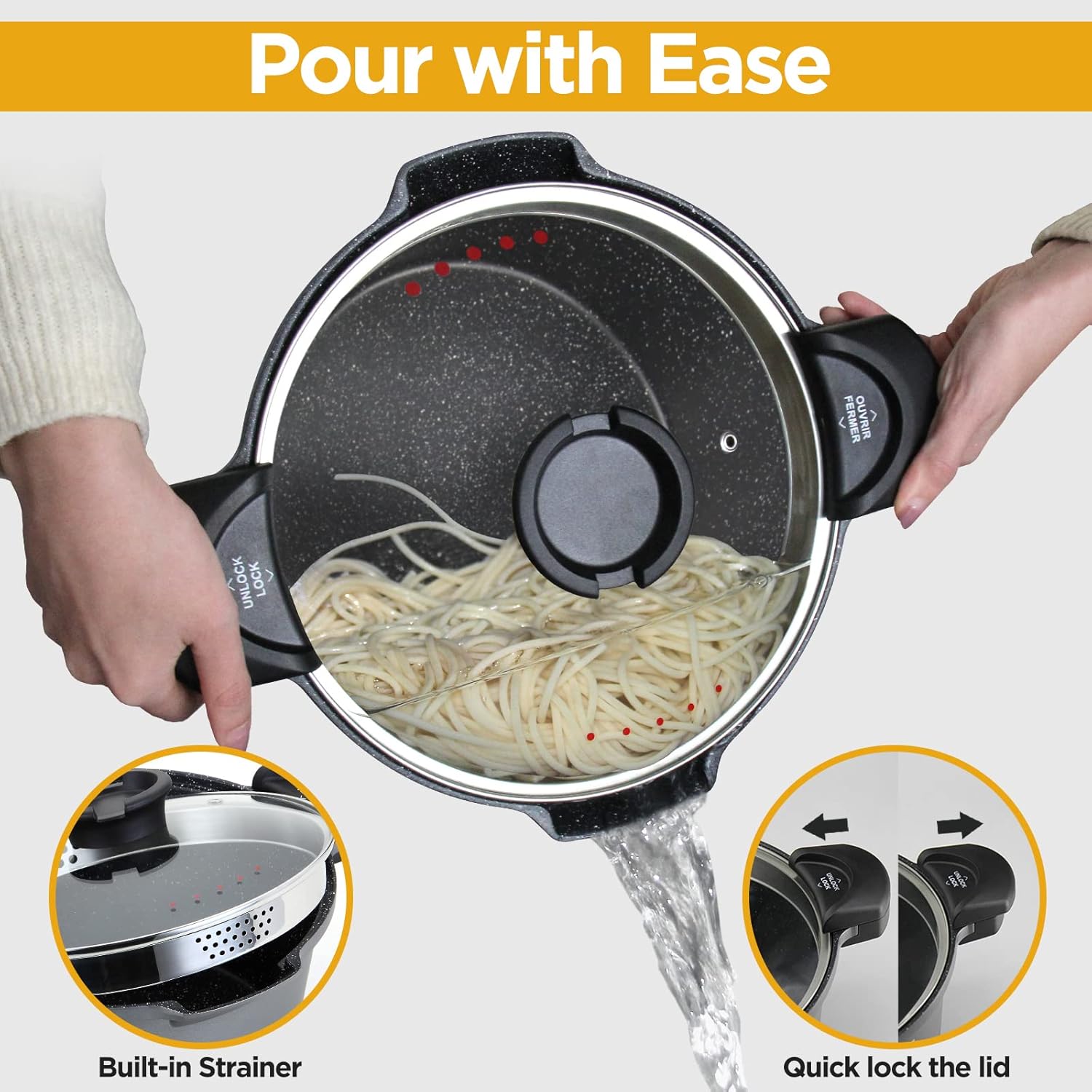 Rossetto Pentola Scolapasta Induzione 24cm 4,5L - immagine 2