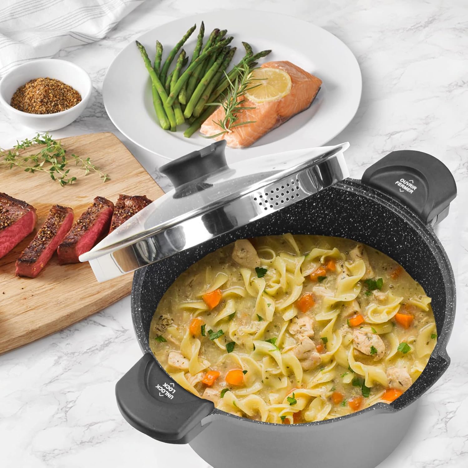 Rossetto Pentola Scolapasta Induzione 24cm 4,5L - immagine 6