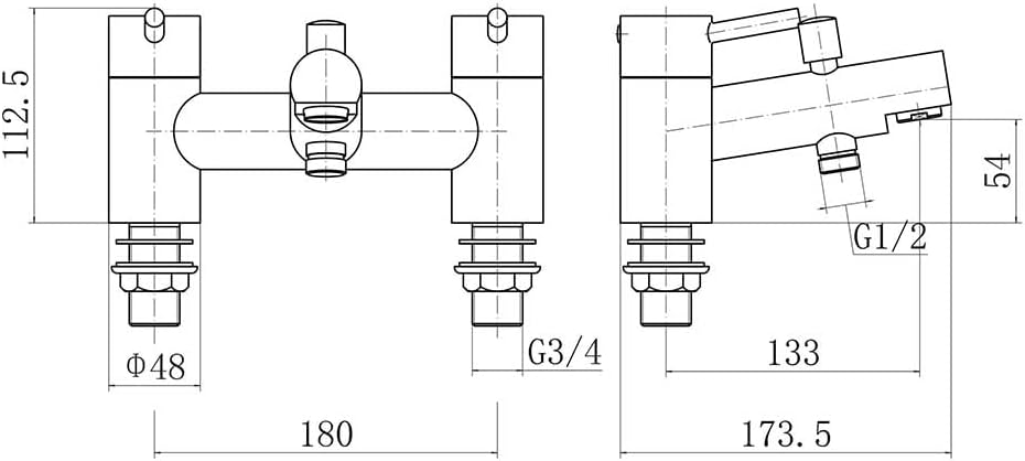 Veebath Delta - Miscelatore Vasca Ottone Spazzolato - immagine 4
