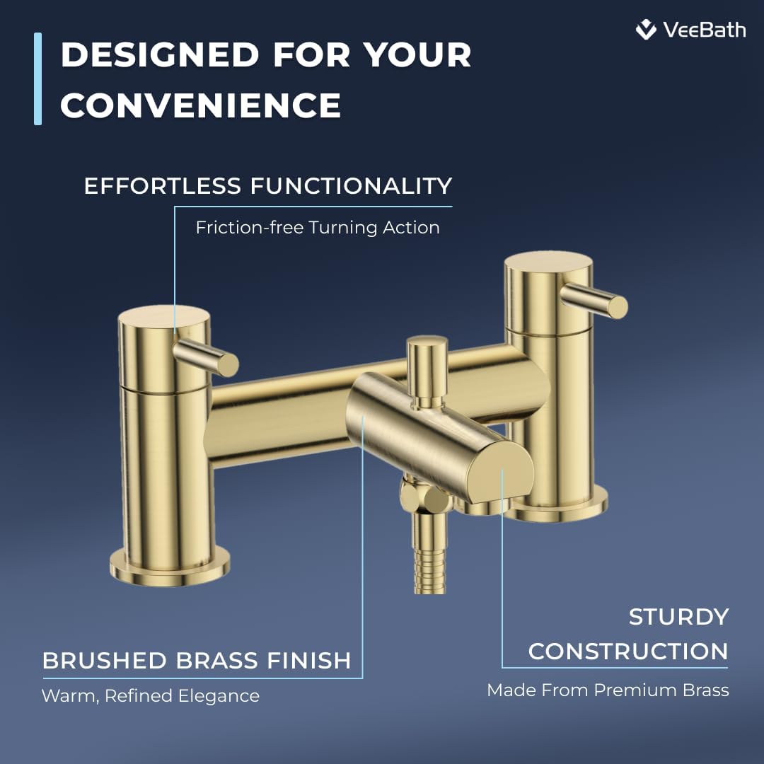 Veebath Delta - Miscelatore Vasca Ottone Spazzolato - immagine 6