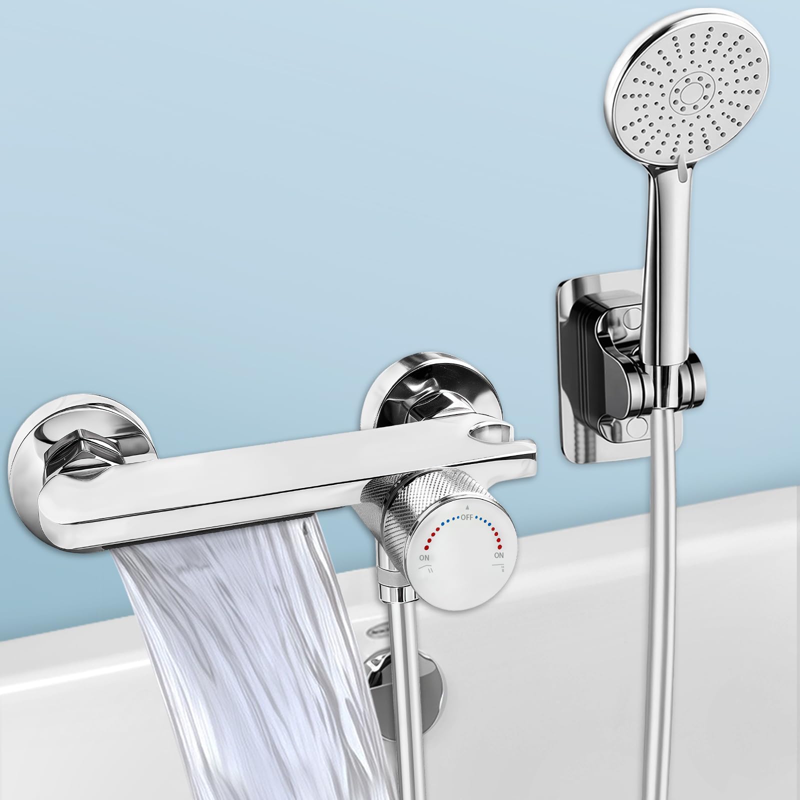 Rubinetto per Vasca da Bagno a Cascata con Doccetta