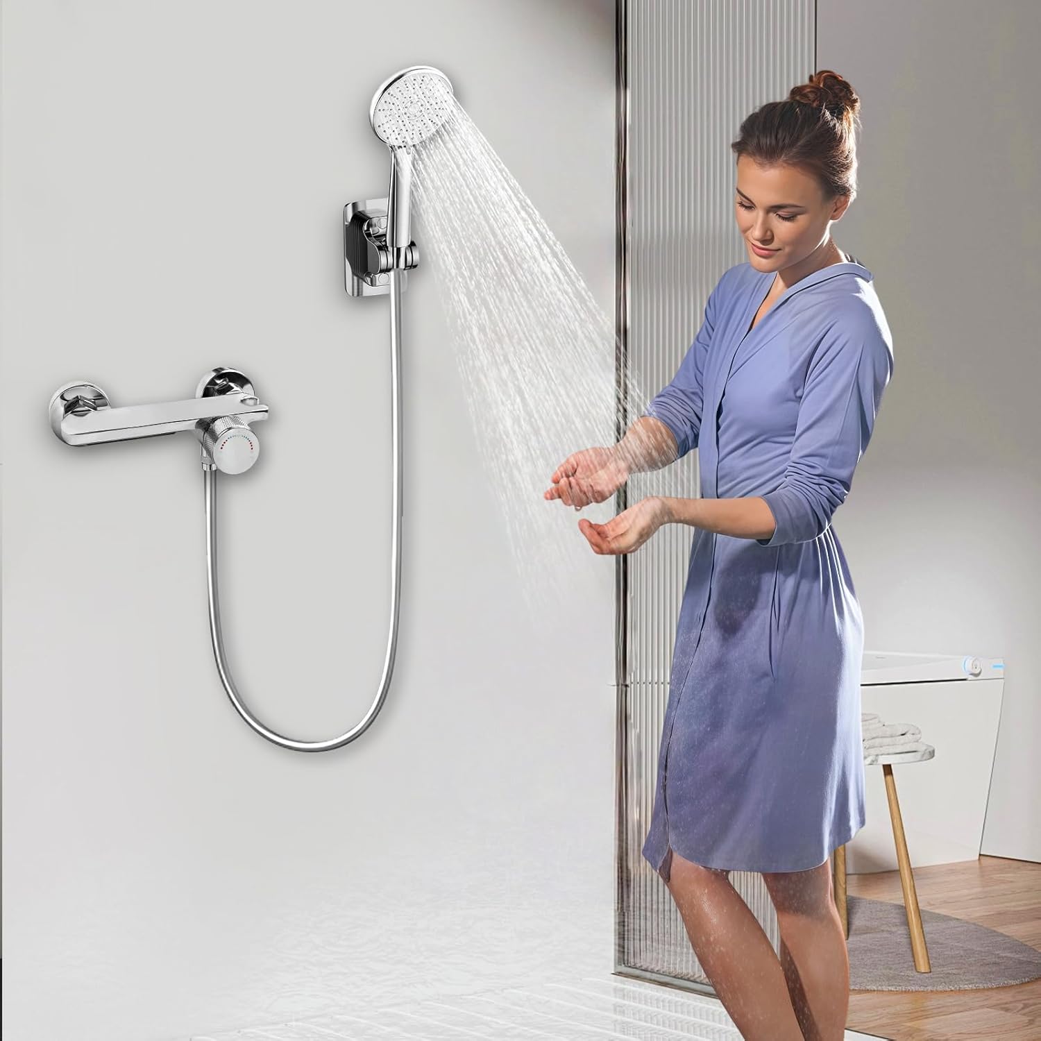 Rubinetto per Vasca da Bagno a Cascata con Doccetta - immagine 3