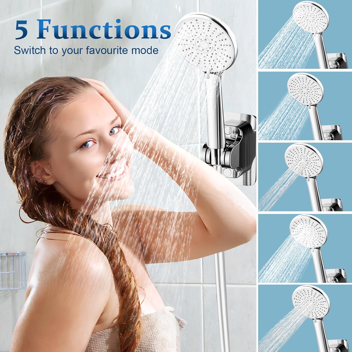 Rubinetto per Vasca da Bagno a Cascata con Doccetta - immagine 5