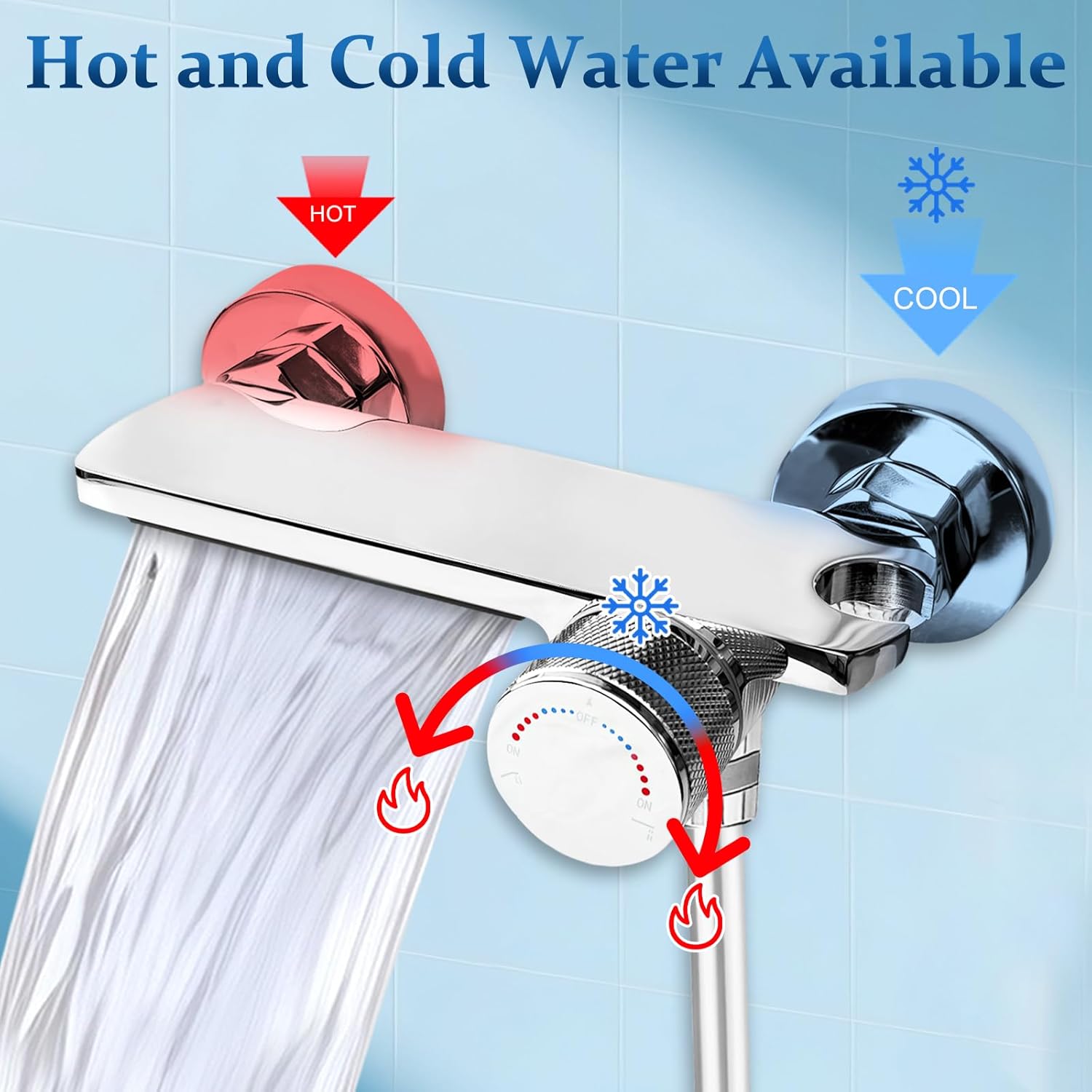 Rubinetto per Vasca da Bagno a Cascata con Doccetta - immagine 8