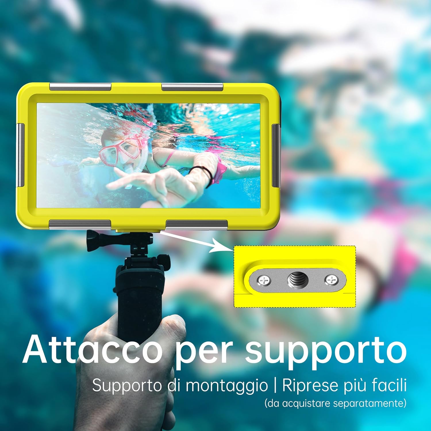 Custodia Impermeabile Subacquea IP68 15M (Giallo) - immagine 4