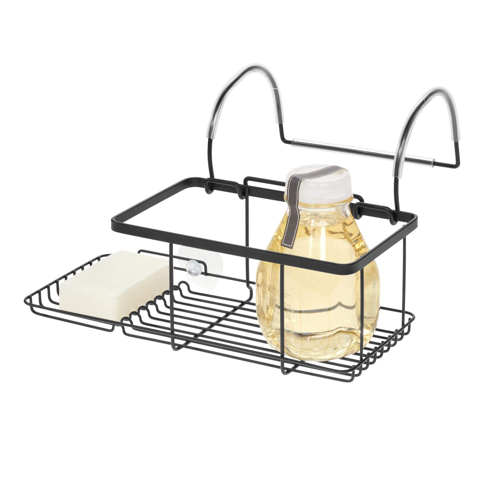 iDesign - Piccolo Vassoio da Bagno in Metallo, Nero Opaco