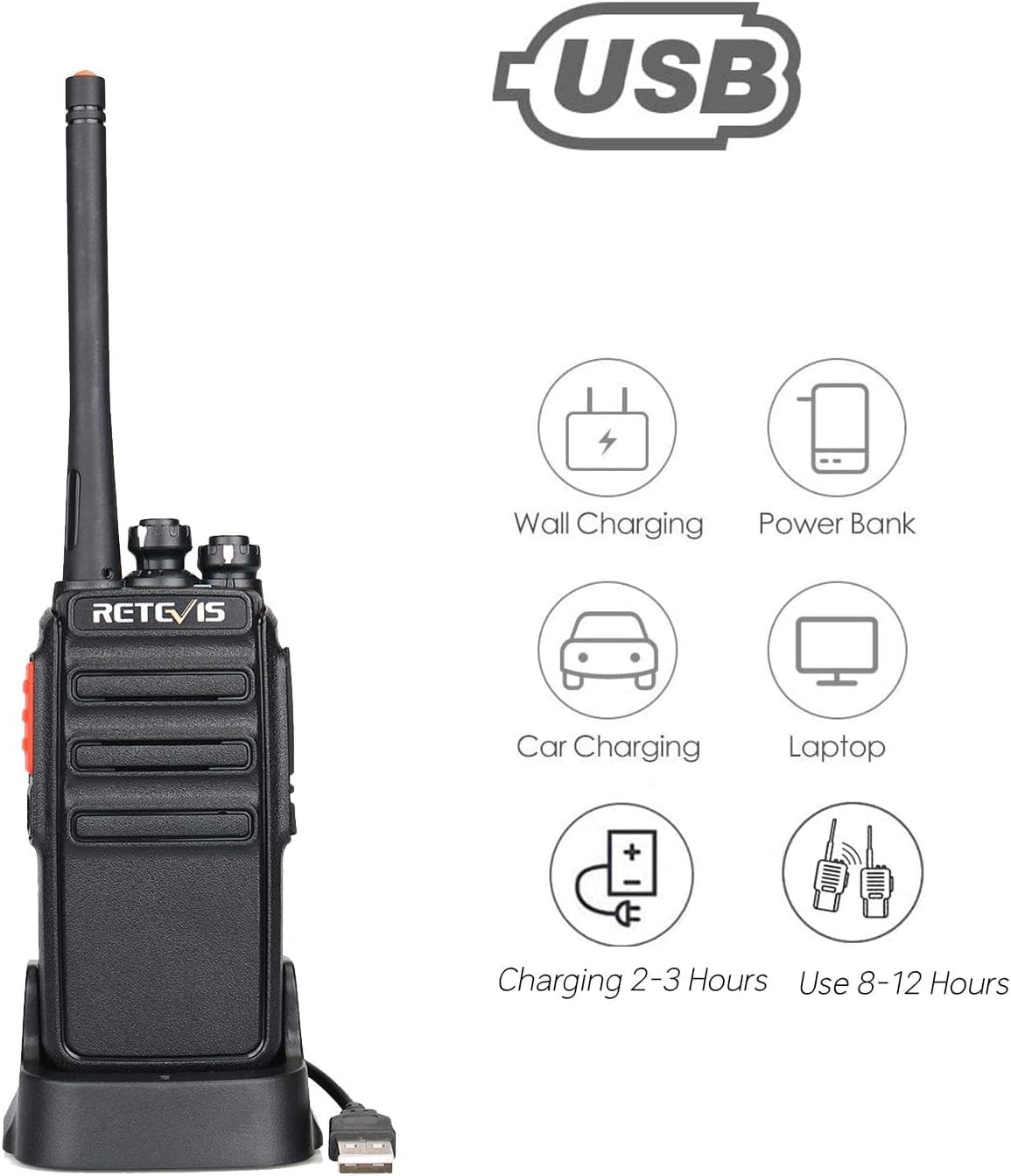 Retevis RT24 Plus Walkie-Talkie PMR446 (4 pezzi) - immagine 6