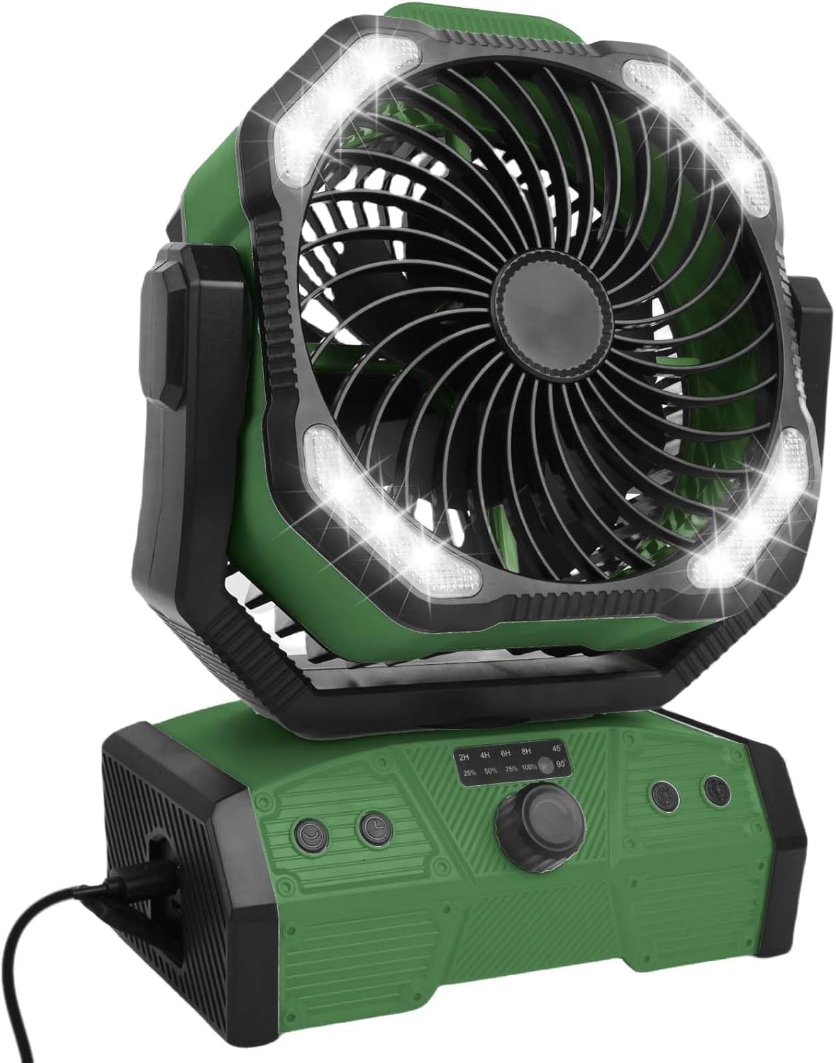 Elzo Ventilatore da Campeggio 30000mAh con Luce LED