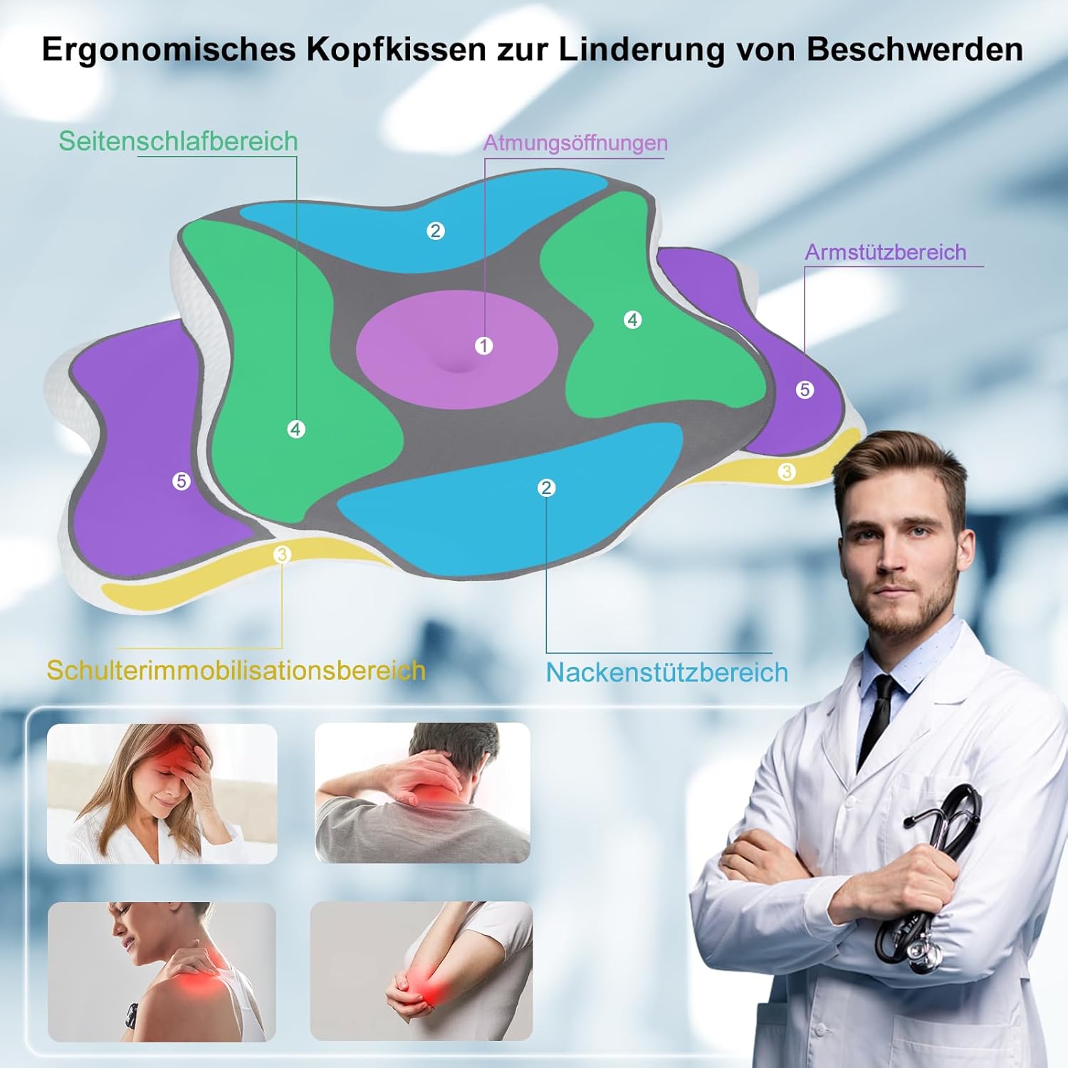 Cuscino Memory Foam Cervicale Ergonomico - immagine 2