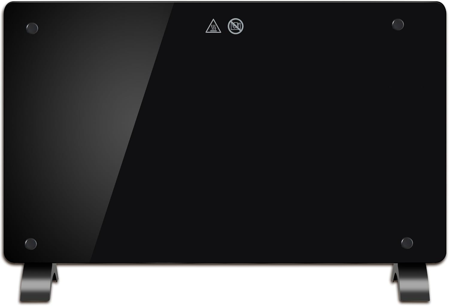 Donyer Power Riscaldatore Convettore 1500W, Vetro Nero