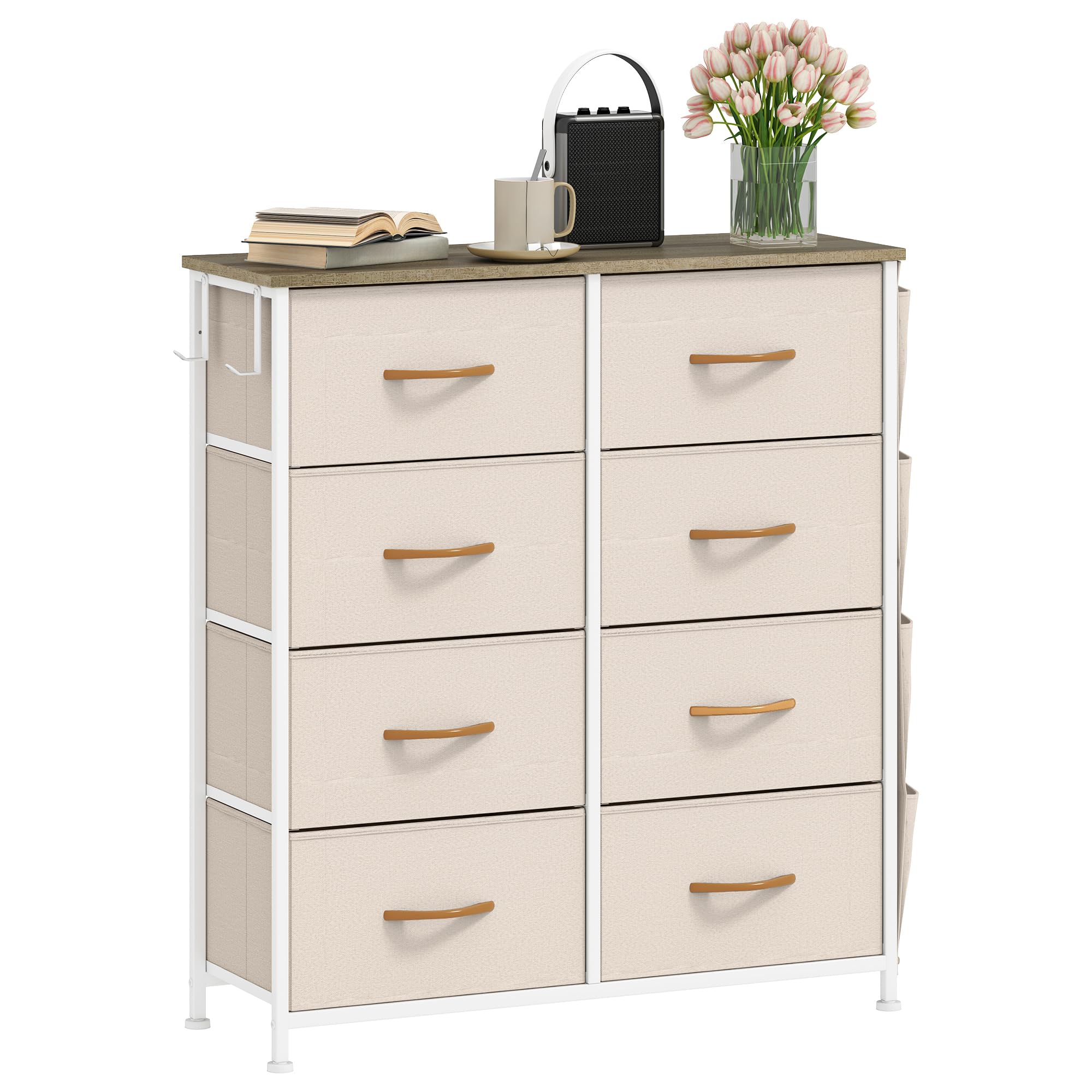 Dwvo Cassettiera con 8 Cassetti in Tessuto