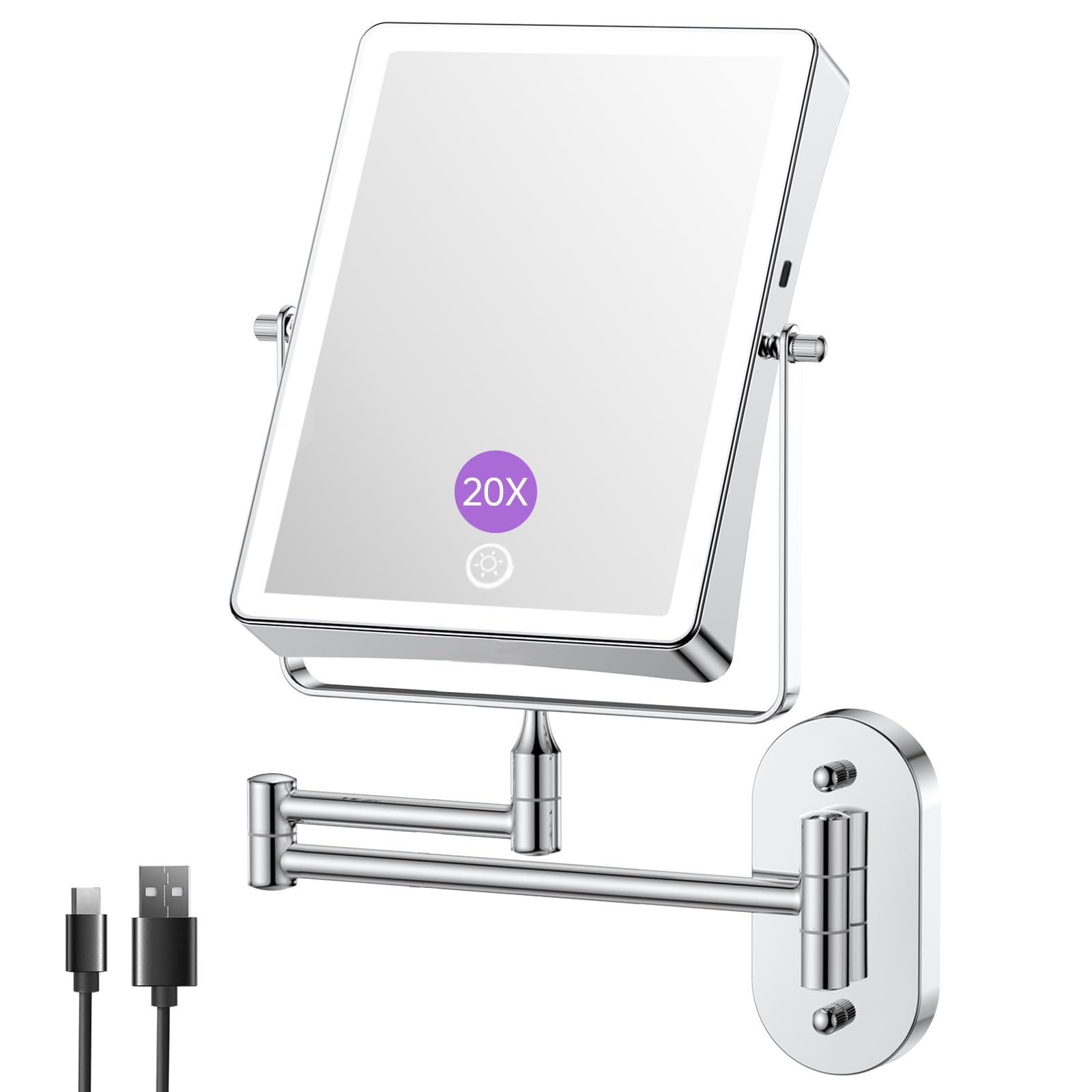 Fascinate Specchio Cosmetico Ricaricabile 1X/20X