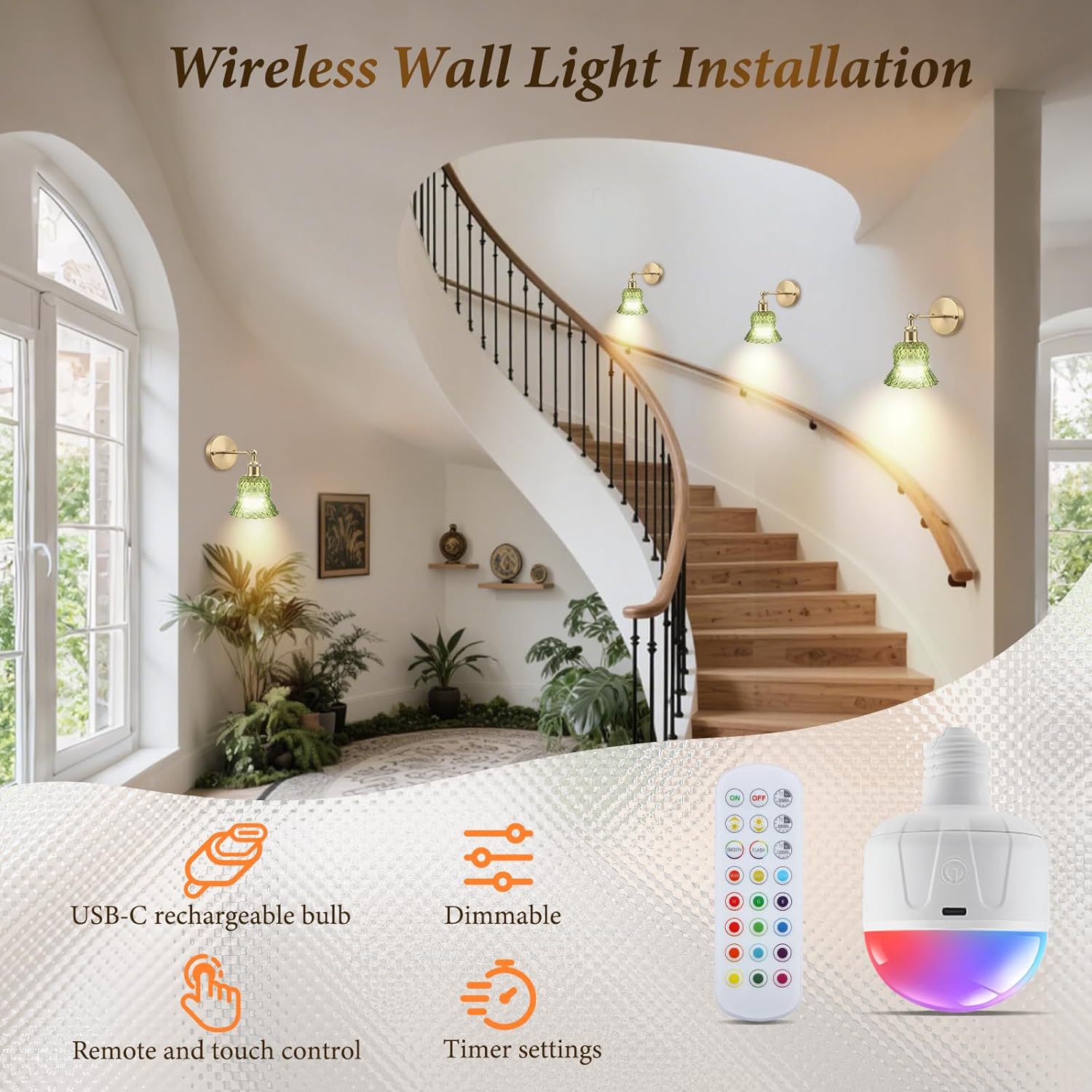 Strixorn Lampada da Parete Vintage E26 (2 Pezzi) - immagine 6