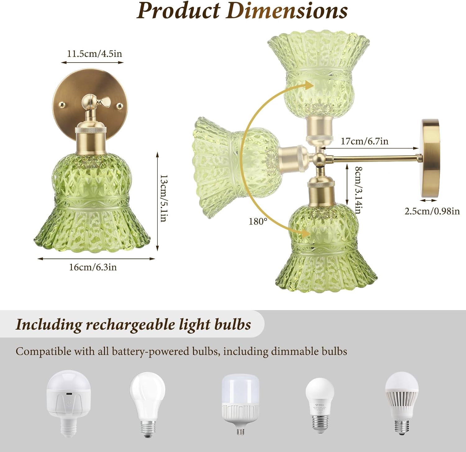 Strixorn Lampada da Parete Vintage E26 (2 Pezzi) - immagine 7