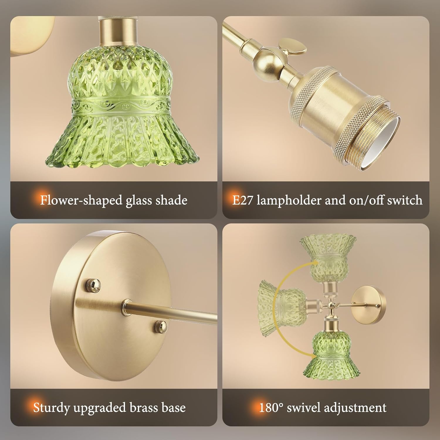 Strixorn Lampada da Parete Vintage E26 (2 Pezzi) - immagine 8