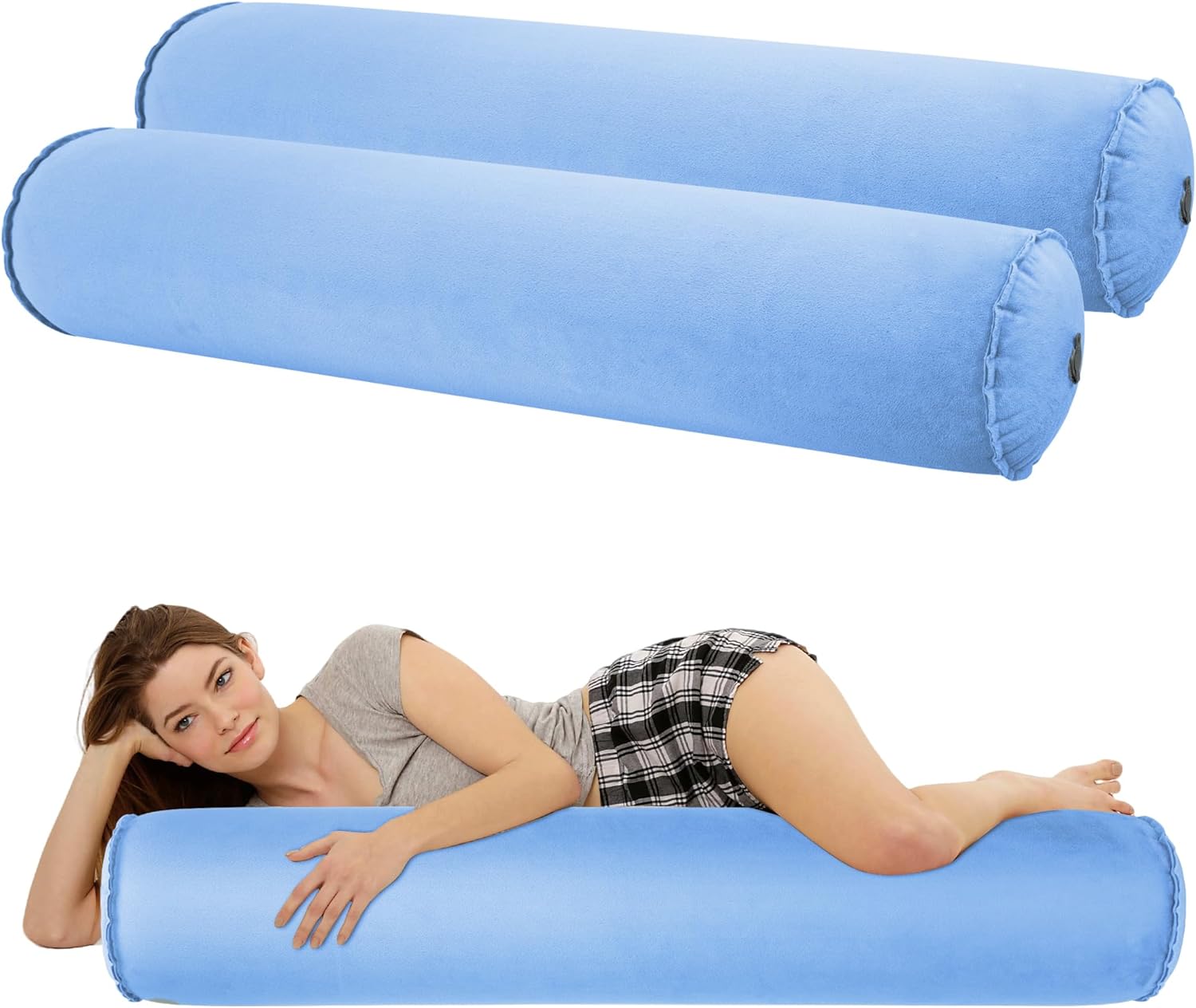 Eulant 2 Cuscini Gonfiabili per Dormire sul Fianco, 120x20cm - immagine 1