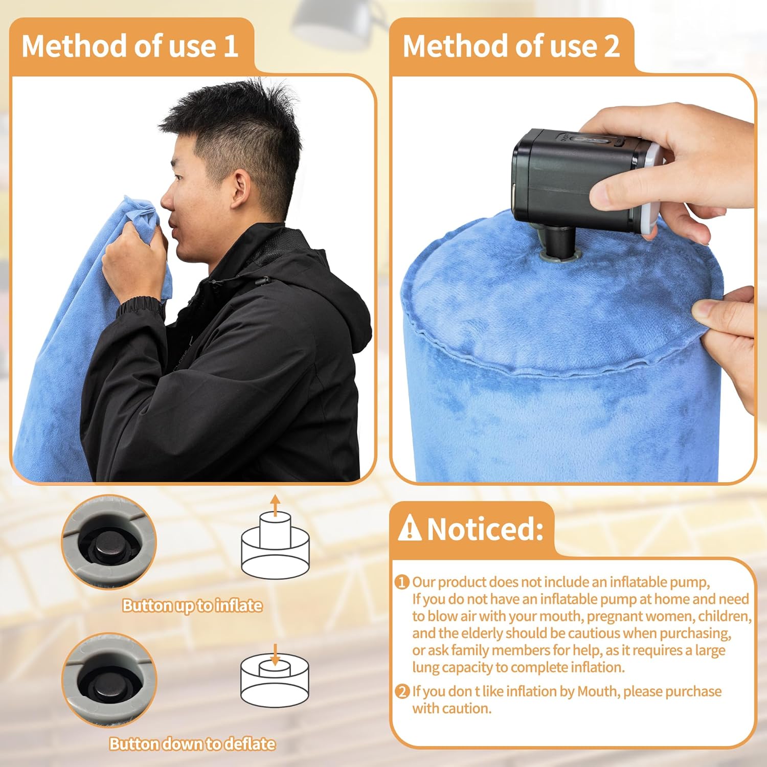 Eulant 2 Cuscini Gonfiabili per Dormire sul Fianco, 120x20cm - immagine 2