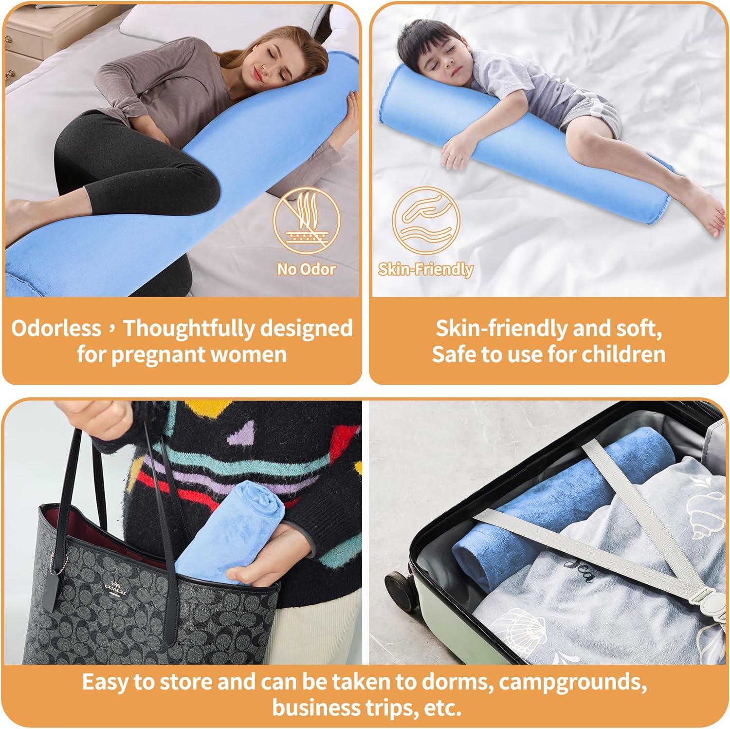 Eulant 2 Cuscini Gonfiabili per Dormire sul Fianco, 120x20cm - immagine 6