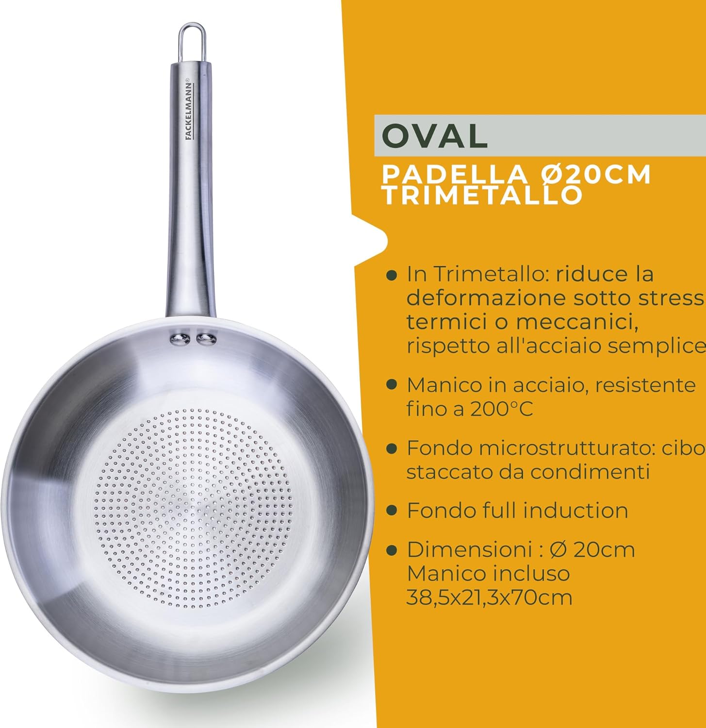 Fackelmann Padella Trimetallo Professionale Ø20cm - immagine 4