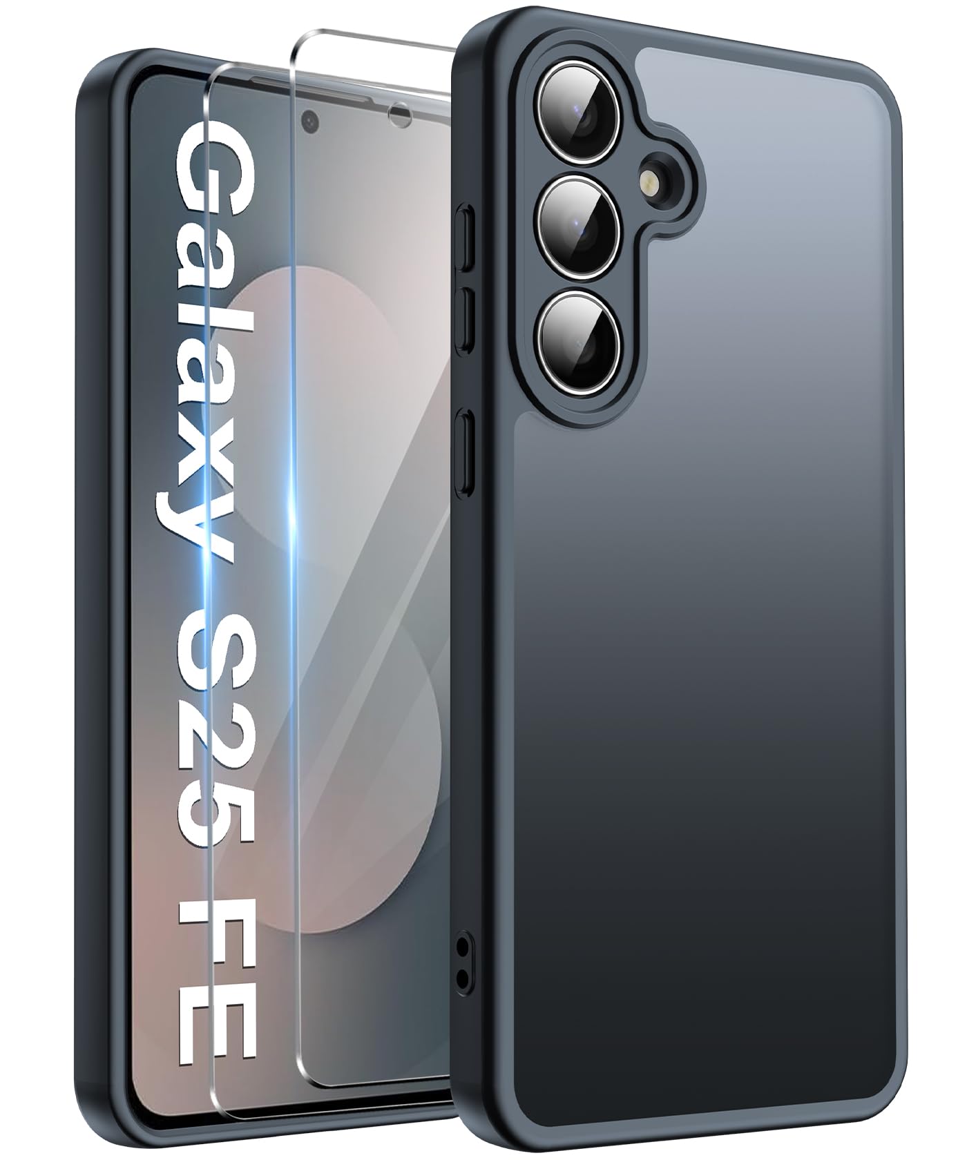 Fllao Opaca Cover per Samsung Galaxy S25 FE 5G, Nero