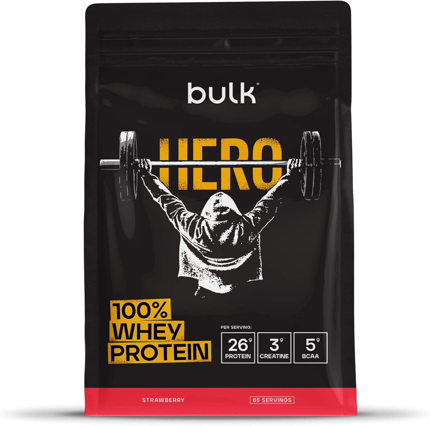 Bulk Hero Whey Proteine in Polvere Fragola 65 Porzioni - immagine 1