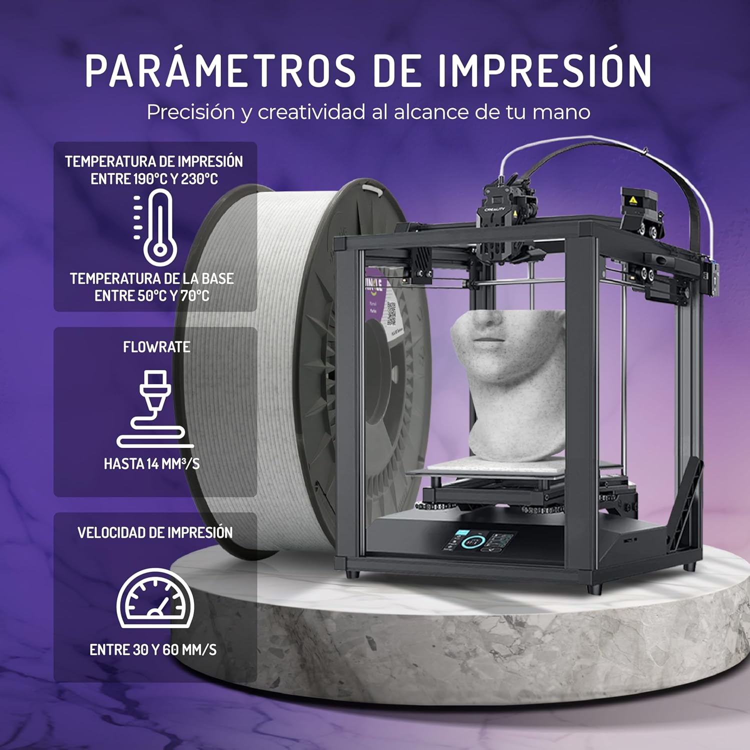 Winkle Filamento PLA 1,75mm per Stampante 3D - Marmo Chiaro - immagine 5