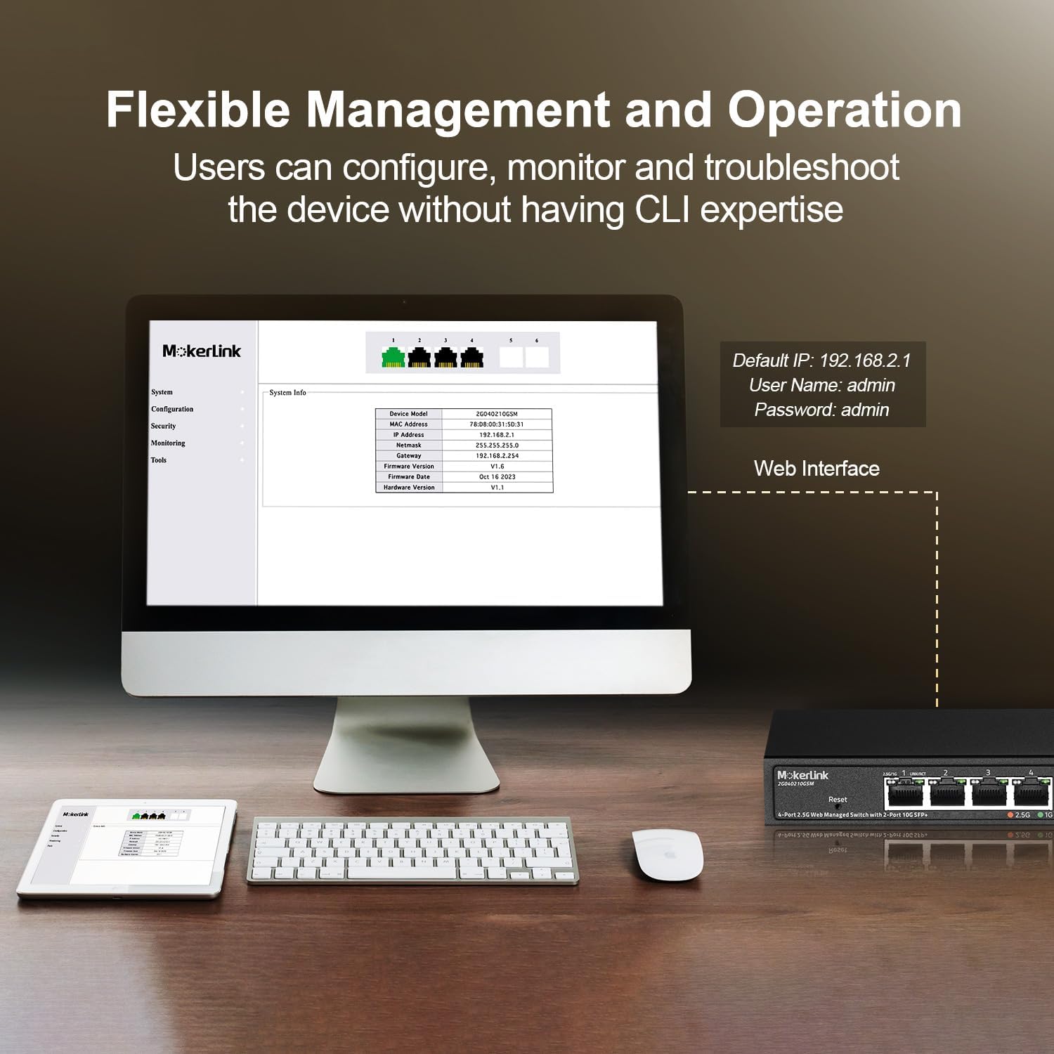 Mokerlink Switch Gestito 4 Porte 2.5G con Slot 10G SFP+ - immagine 7