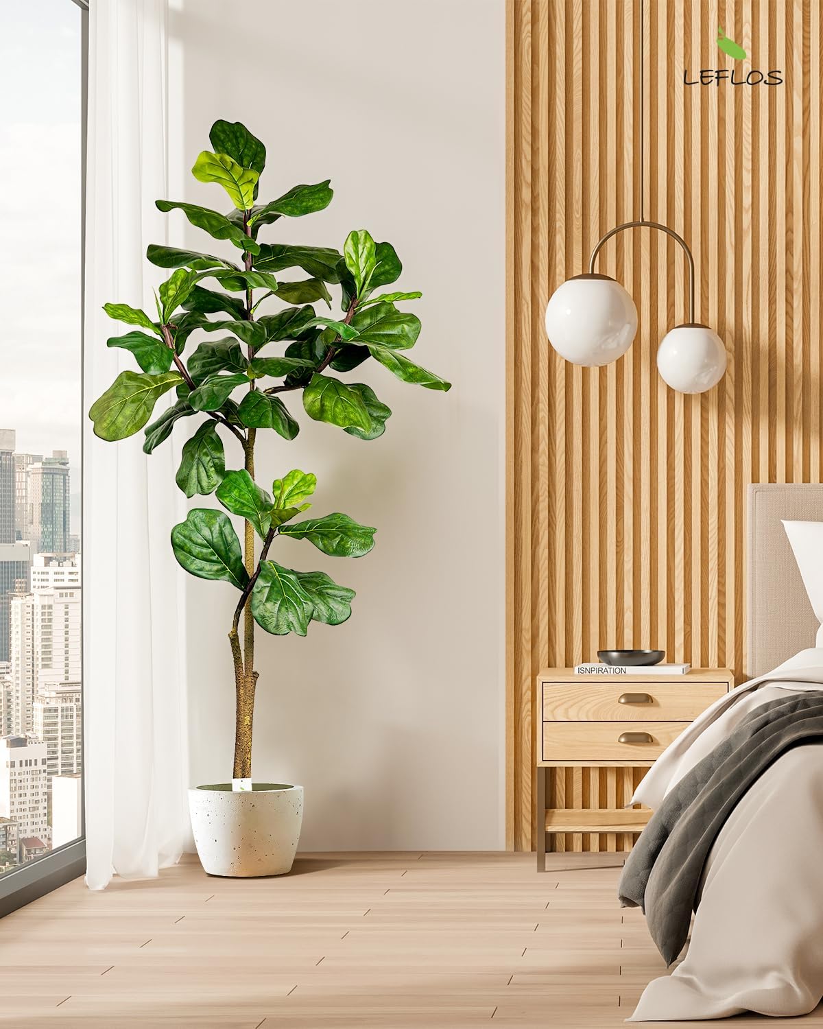 Leflos Pianta Artificiale Fiddle Leaf Fig Tree 180cm - immagine 2
