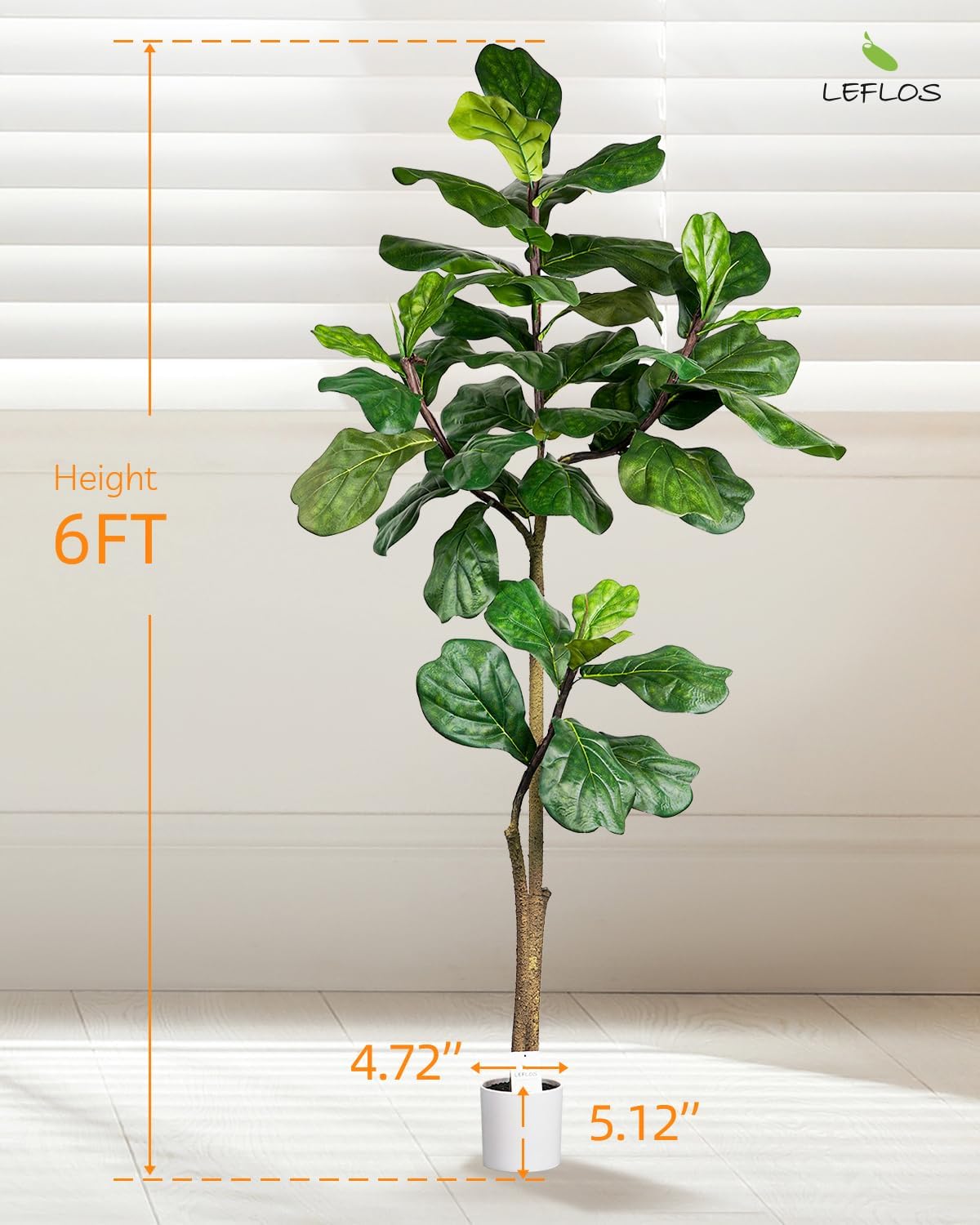 Leflos Pianta Artificiale Fiddle Leaf Fig Tree 180cm - immagine 6