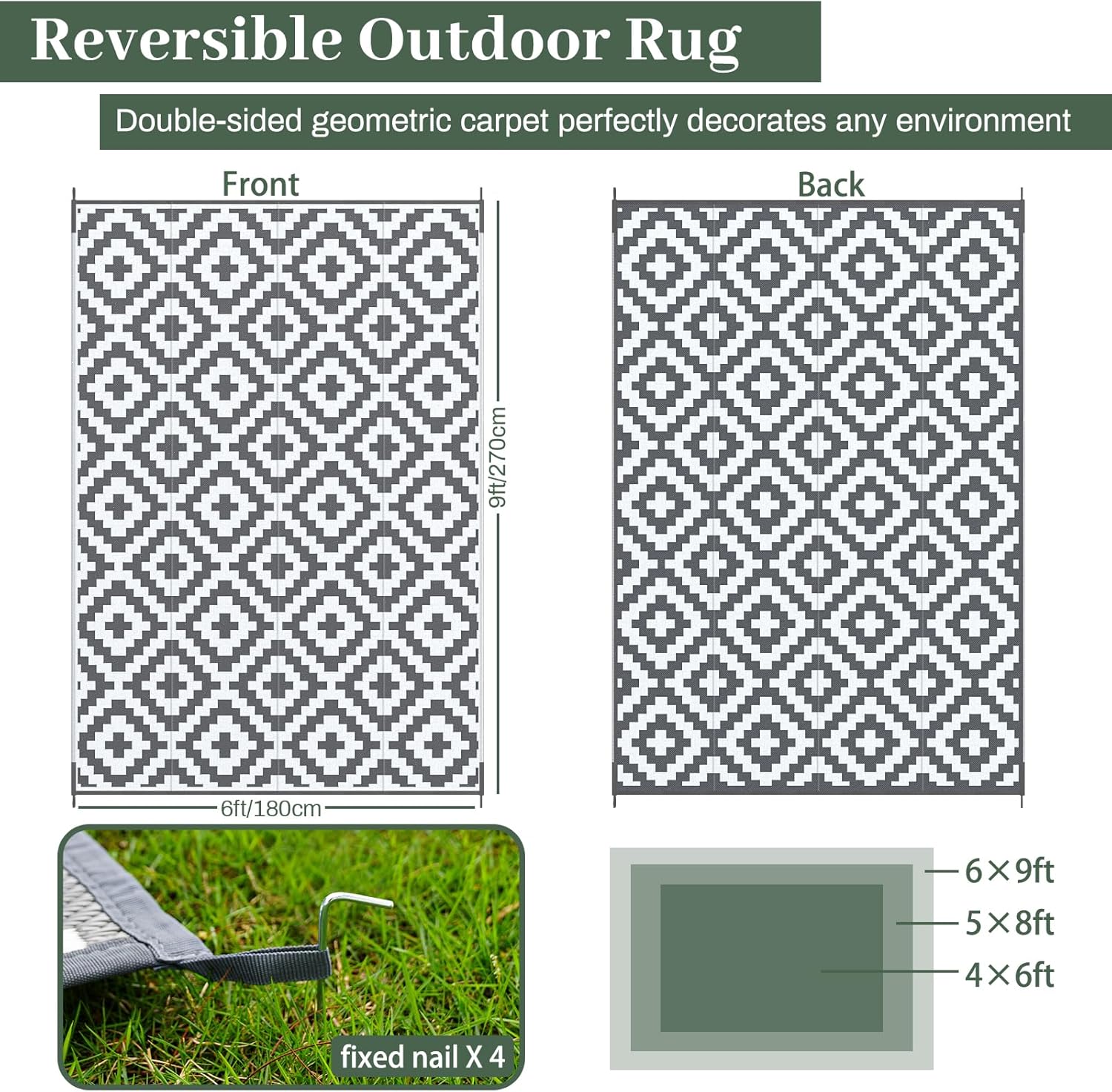 Mokani Tappeto da Esterno 180x270cm Antiscivolo - immagine 5