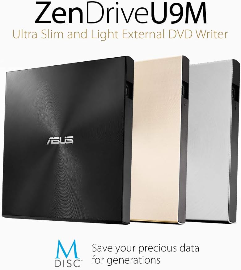 Asus Masterizzatore Esterno ZenDrive U9M Ultra Slim, Nero - immagine 3