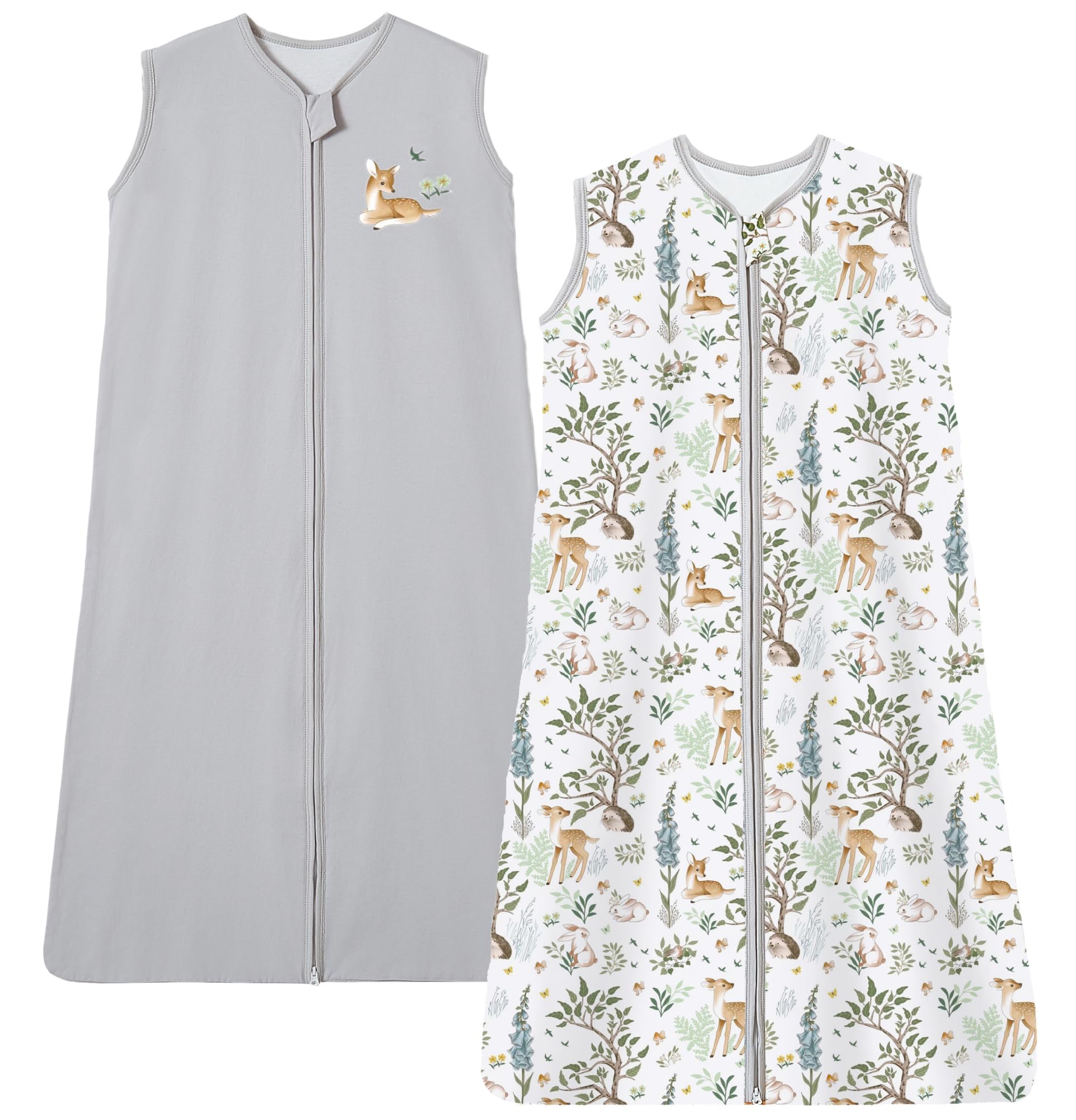 Chilsuessy Sacco nanna estivo per bambini, 0,5 Tog, in 100% cotone, lunghezza regolabile, senza maniche, per ragazzi e ragazze