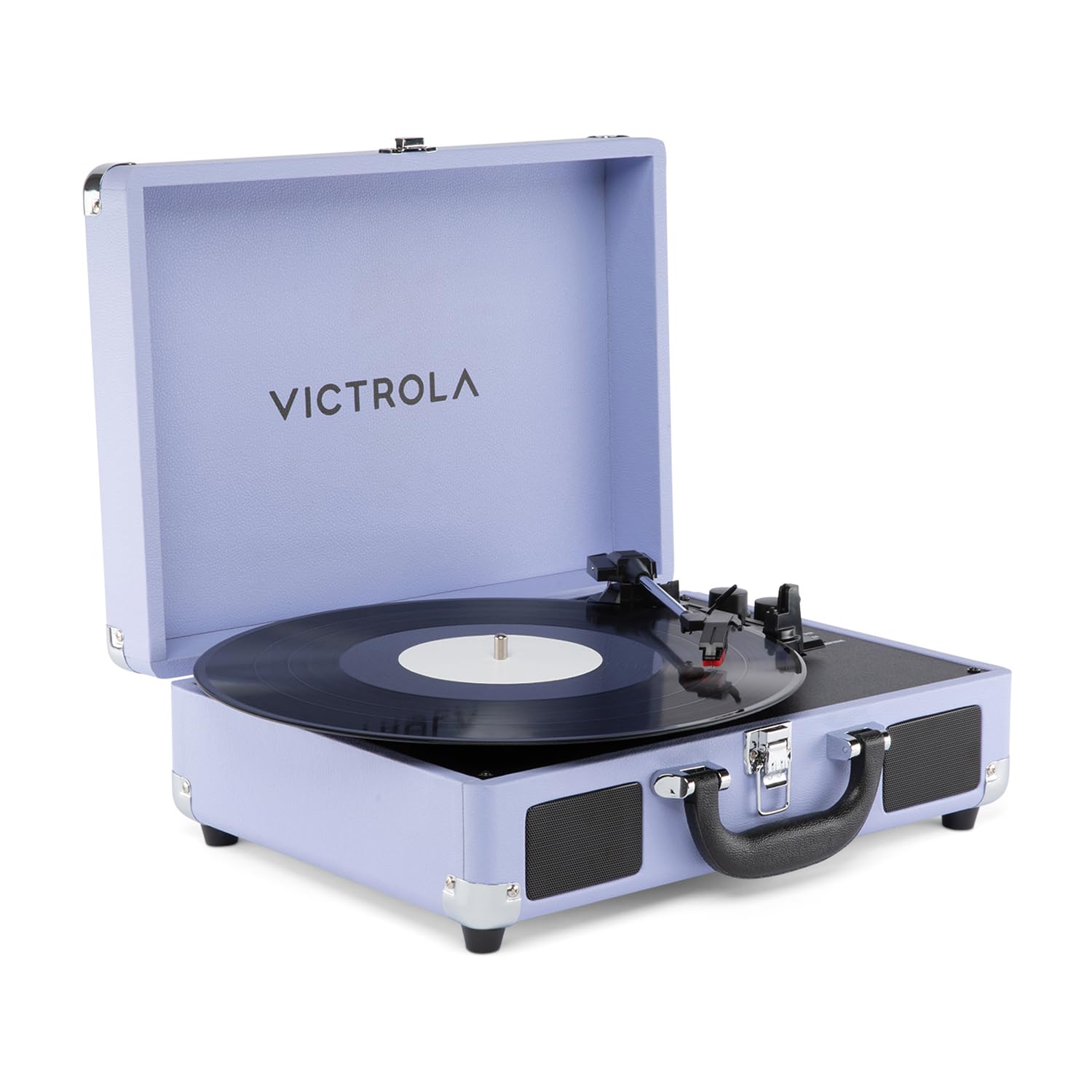 Victrola Journey II (modello 2025) - Giradischi Bluetooth da valigia, altoparlanti stereo integrati con bassi migliorati, giradischi a 3 velocità, ingresso e uscita Bluetooth, uscite RCA e cuffie