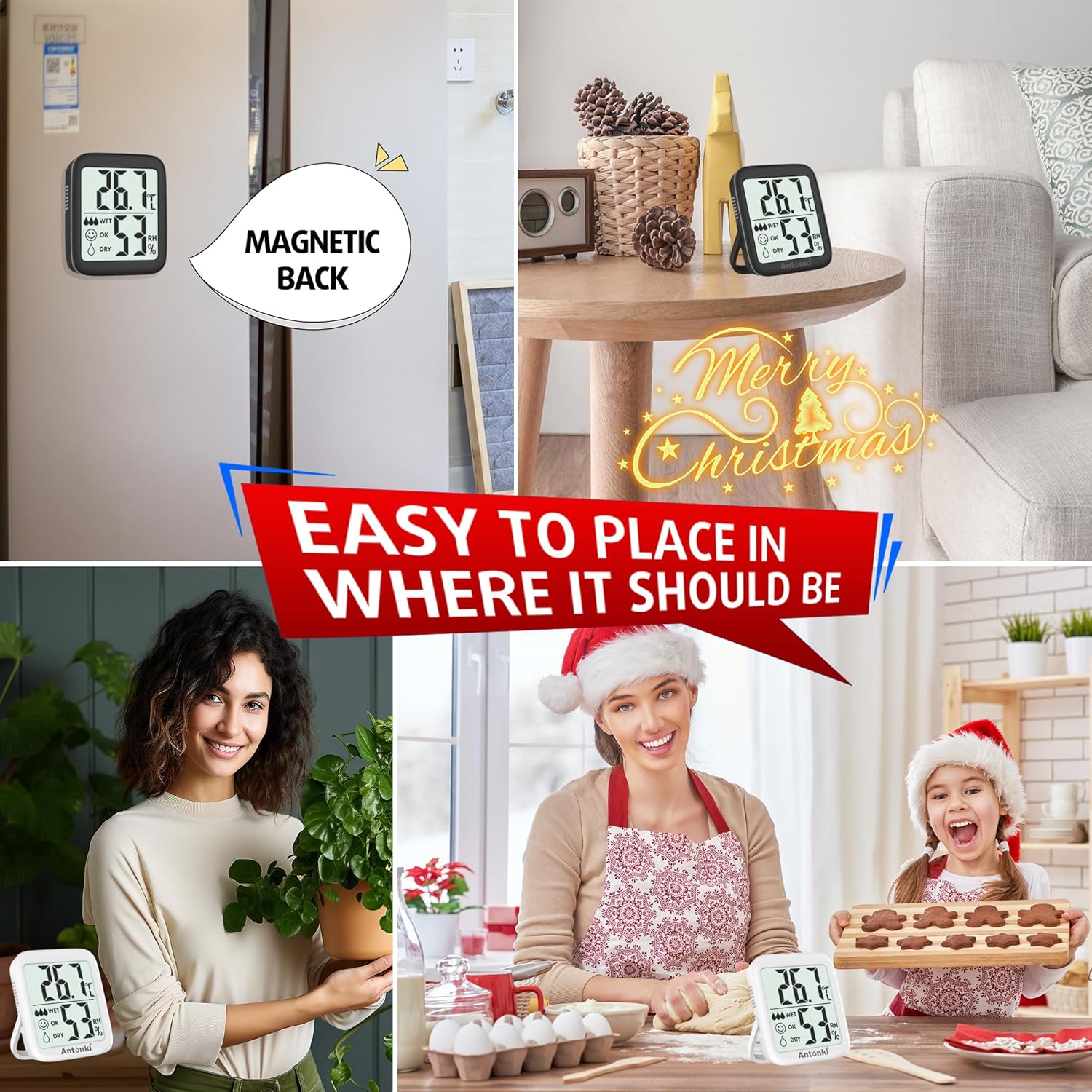 Antonki Termometro Igrometro Digitale Interno - 2 Pezzi - immagine 5