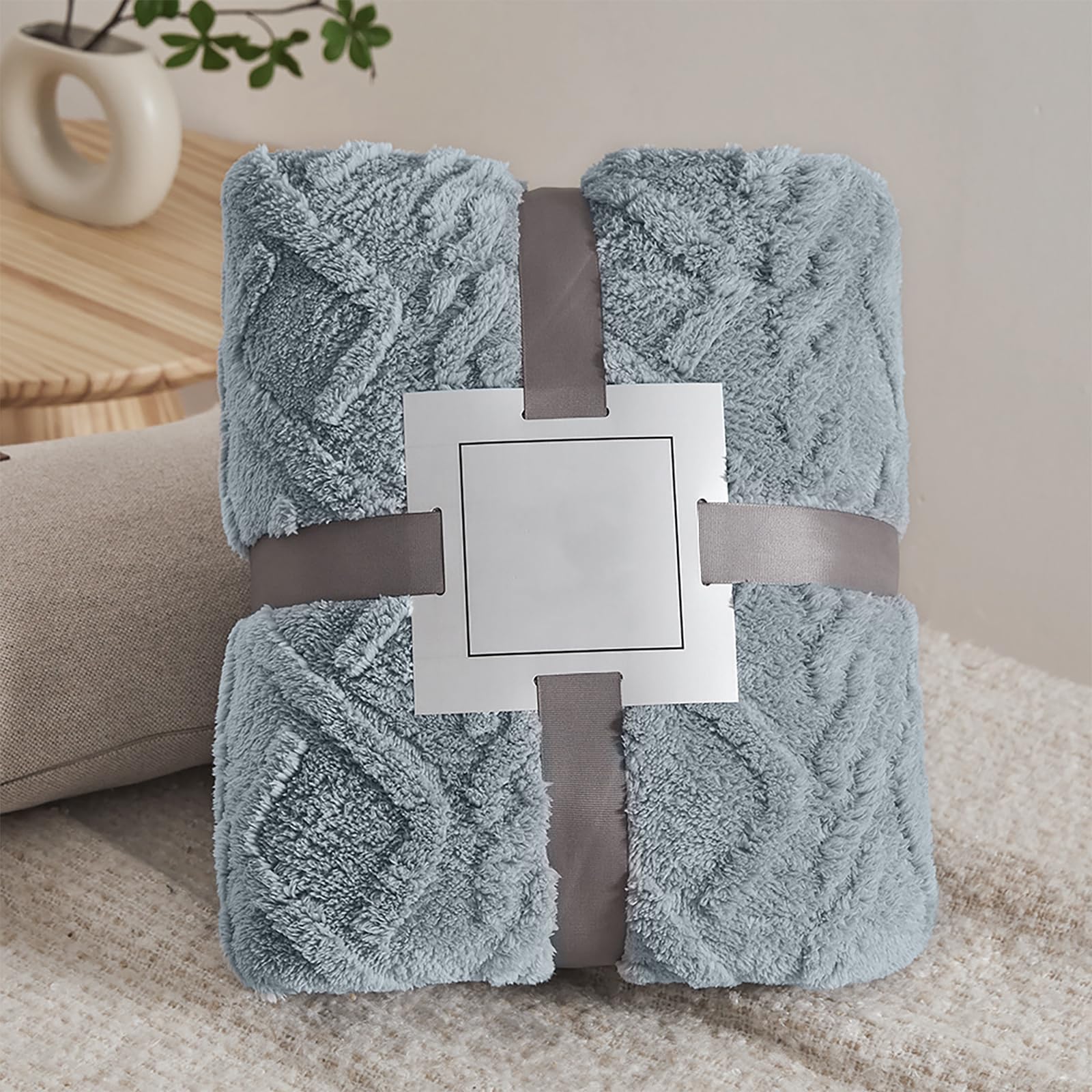 Coperta Pile, 150x200 cm Plaid Divano, Coperta Pile Divano, Coperta Calda Invernale, Coperta Morbida Pelosa per Letto, Divano, Ufficio (Grigio Blu)