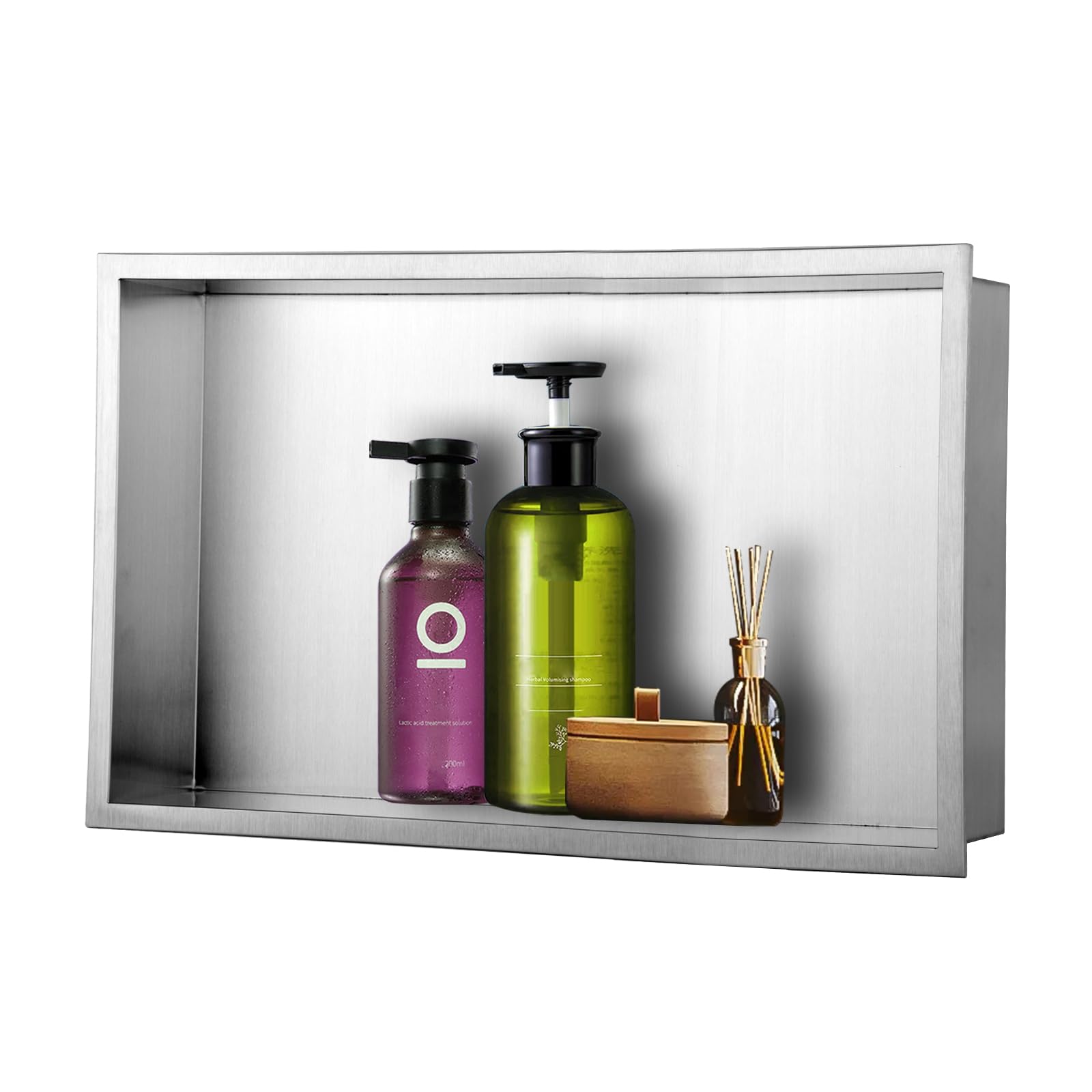 Nicchia da Parete Argento 60x30x10cm Acciaio Inox