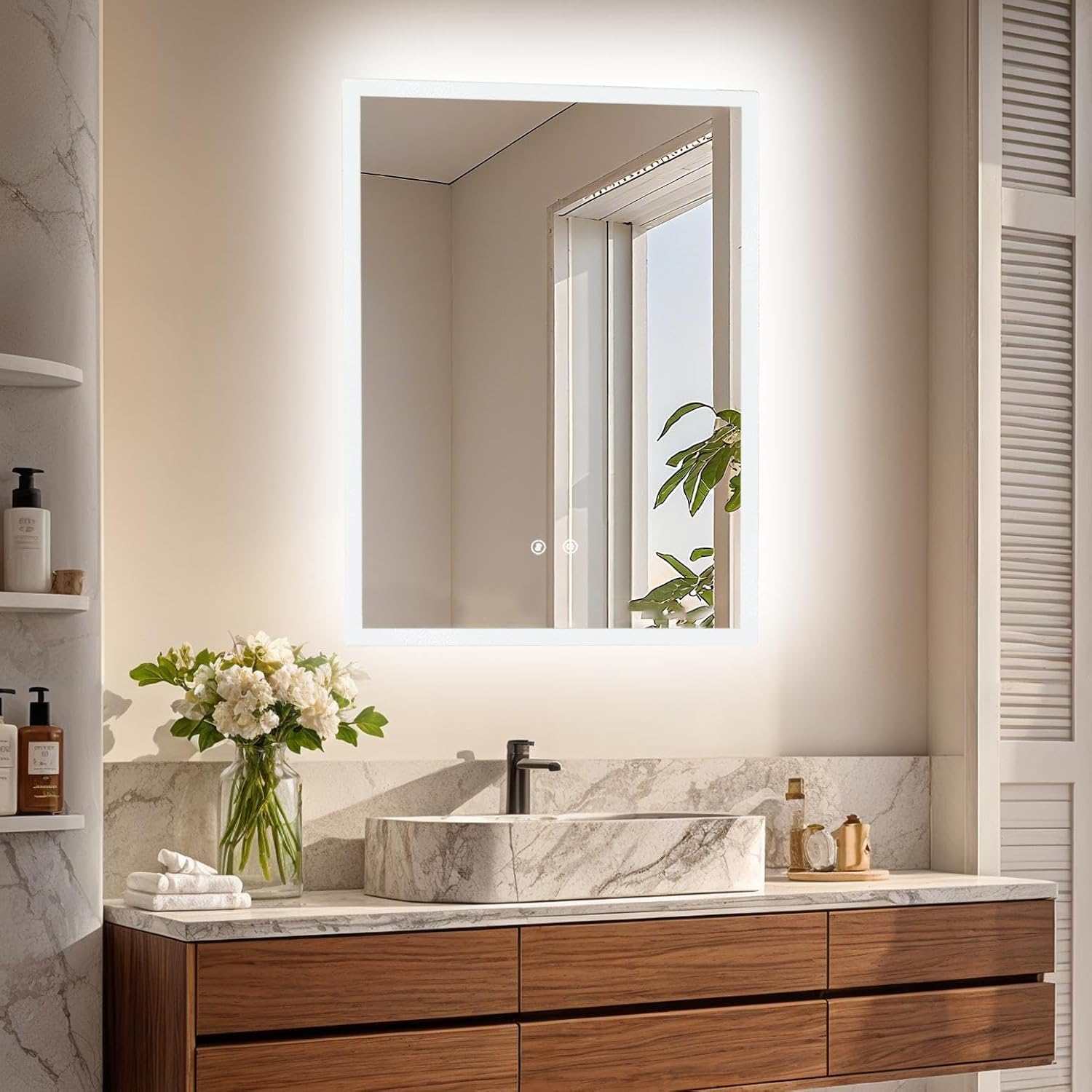 Luvodi Specchio Bagno con Luce 80x60cm - immagine 1