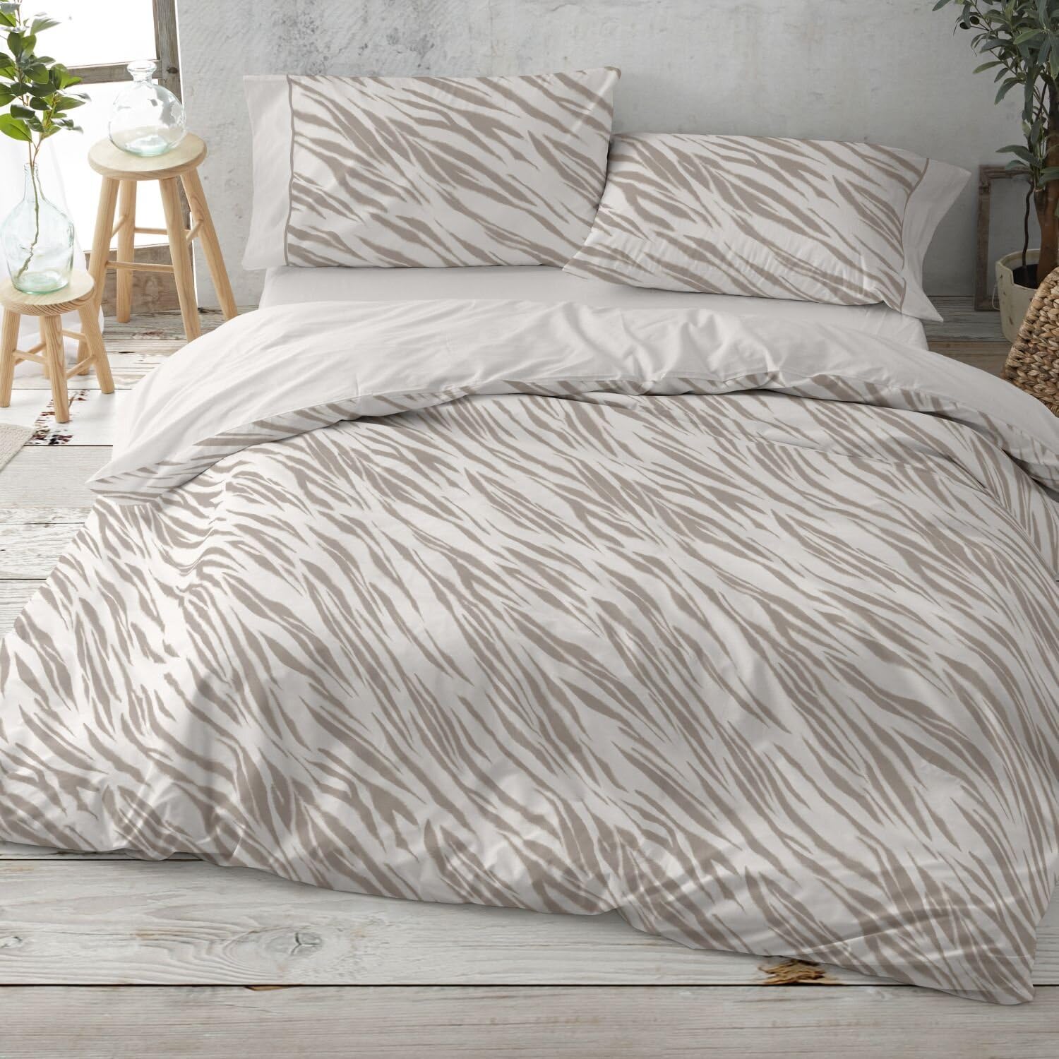 Burrito Blanco Copripiumino Stampato - Letto 180cm, Moka